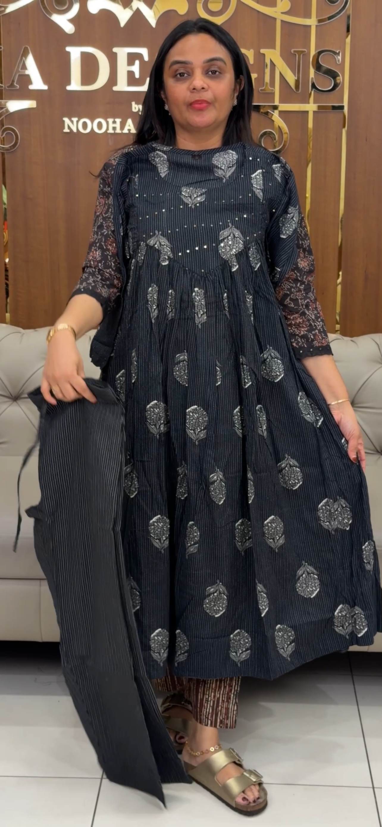 COTTON AJRAKH ALINE TOP AND BOTTOM - IHA 31971