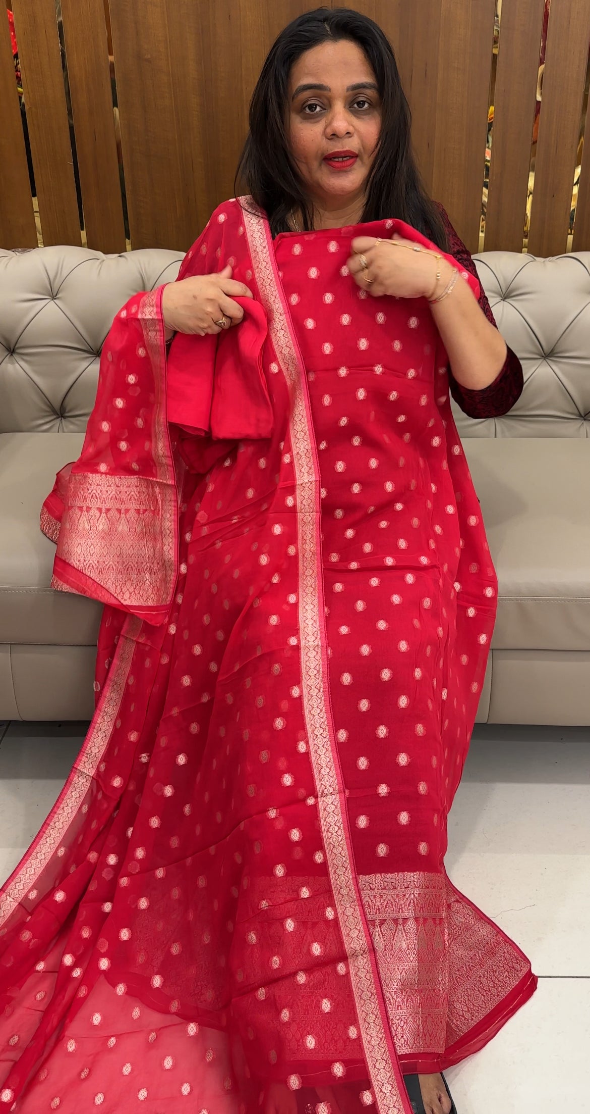 VISCOSE GEORGETTE UNSTITCHED SALWAR SUITS - IHA 26047