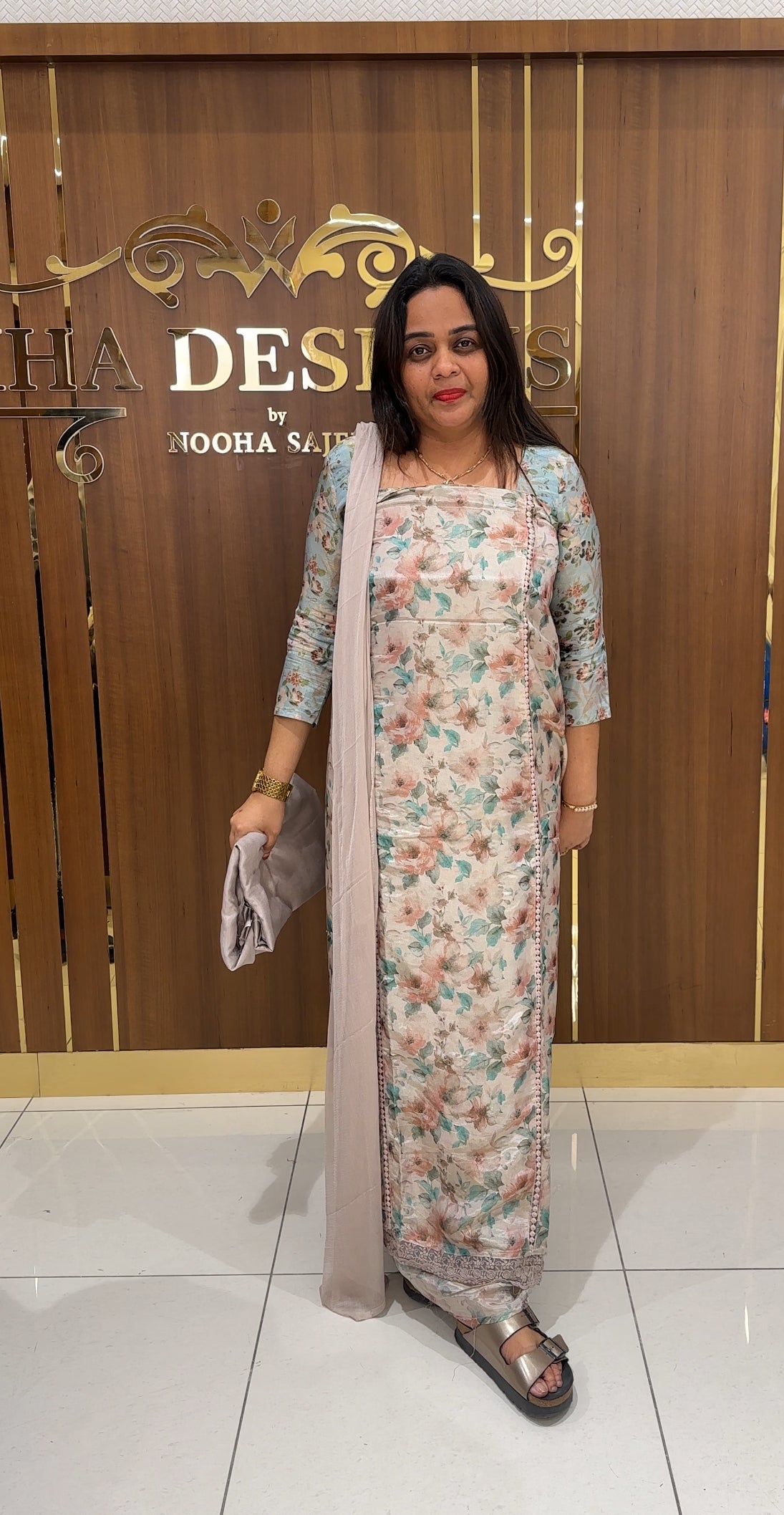 PRINTED TISSUE UNSTITCHED SALWAR SUITS - IHA 23121