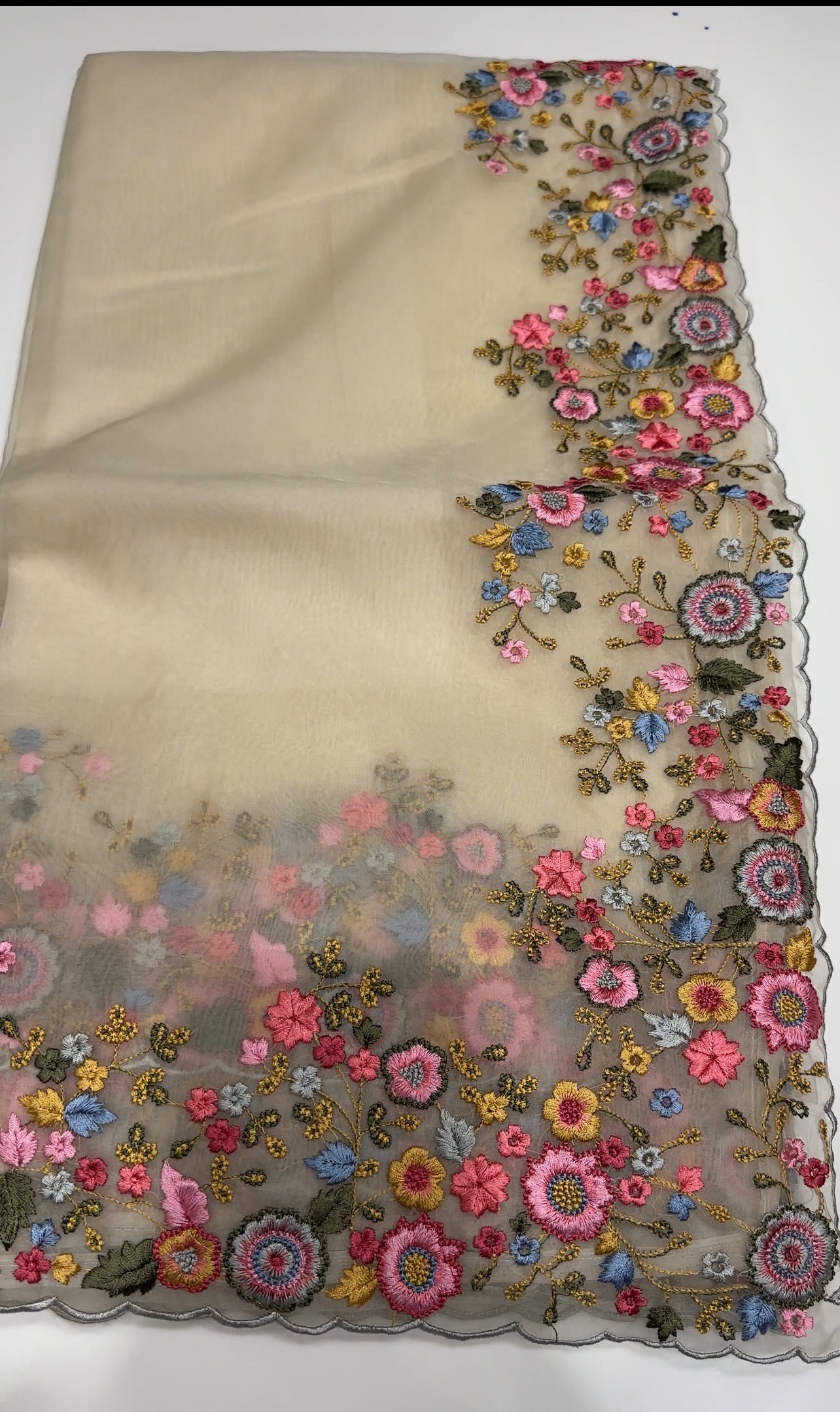 NYLON ORGANZA SAREES - IHA 27353