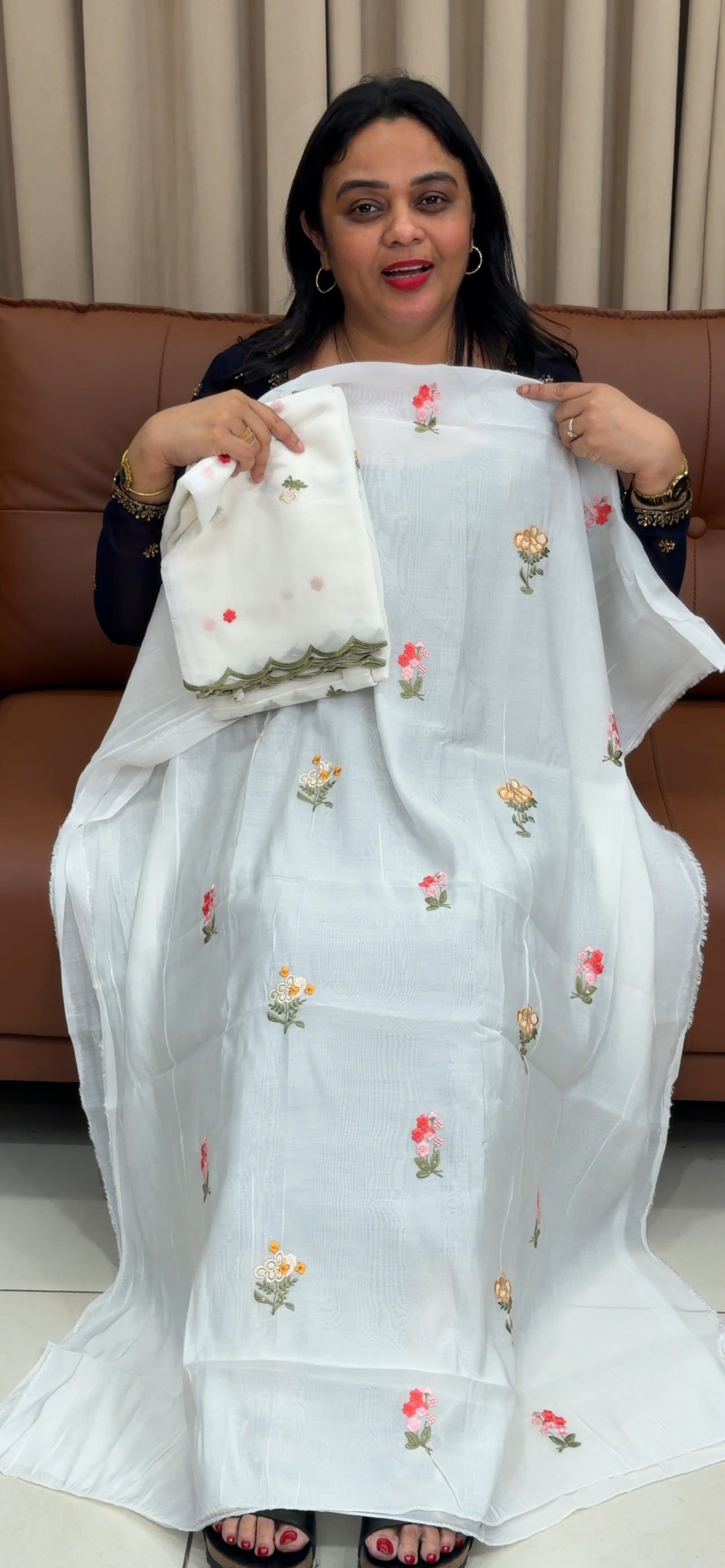 MALAI CHANDERI UNSTITCHED SALWAR SUITS - IHA 34241