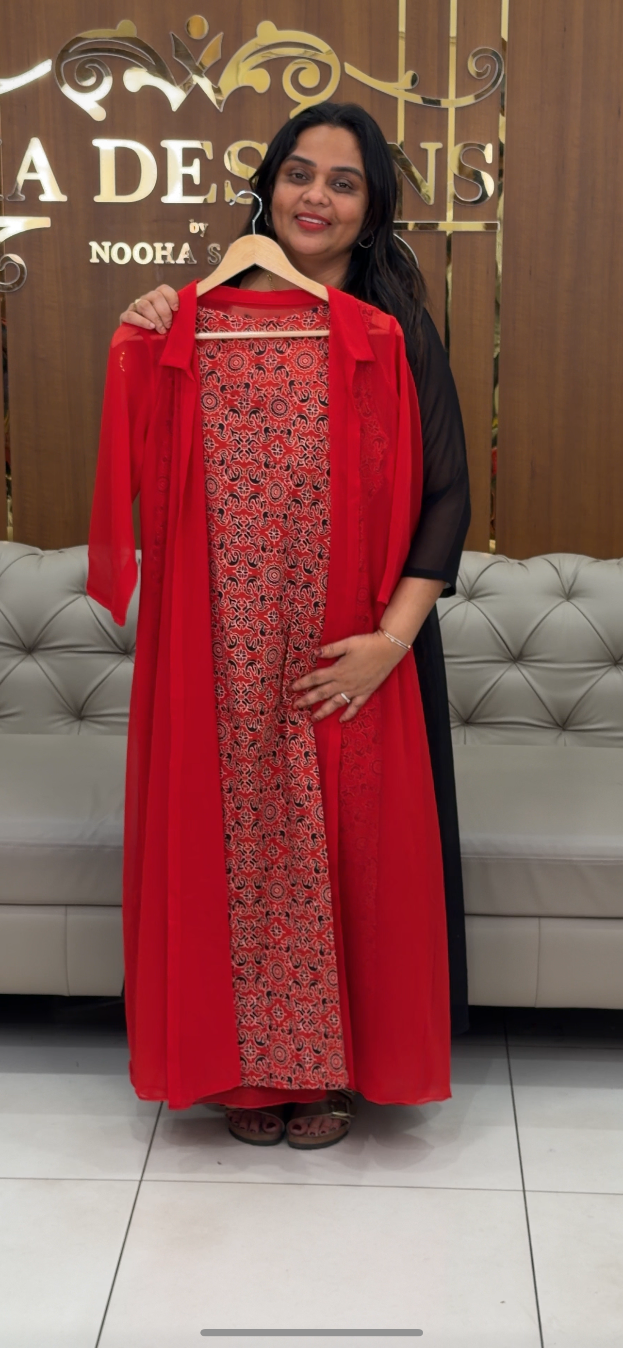 IHA'S IN-HOUSE PRINTED TOP AND JACKET - IHA 30567