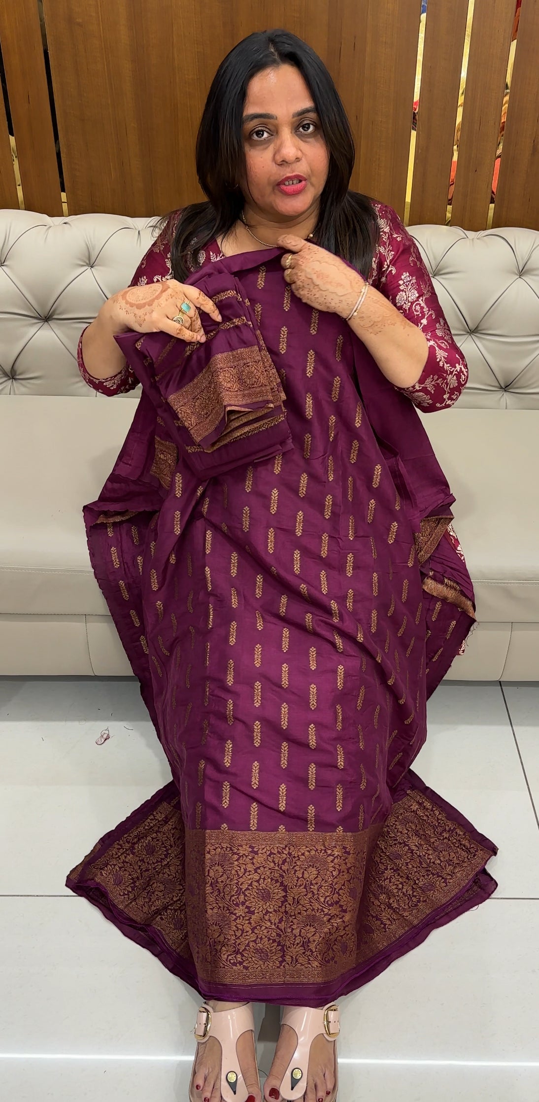 SEMI BANARASI UNSTITCHED SALWAR SUITS - IHA 27501
