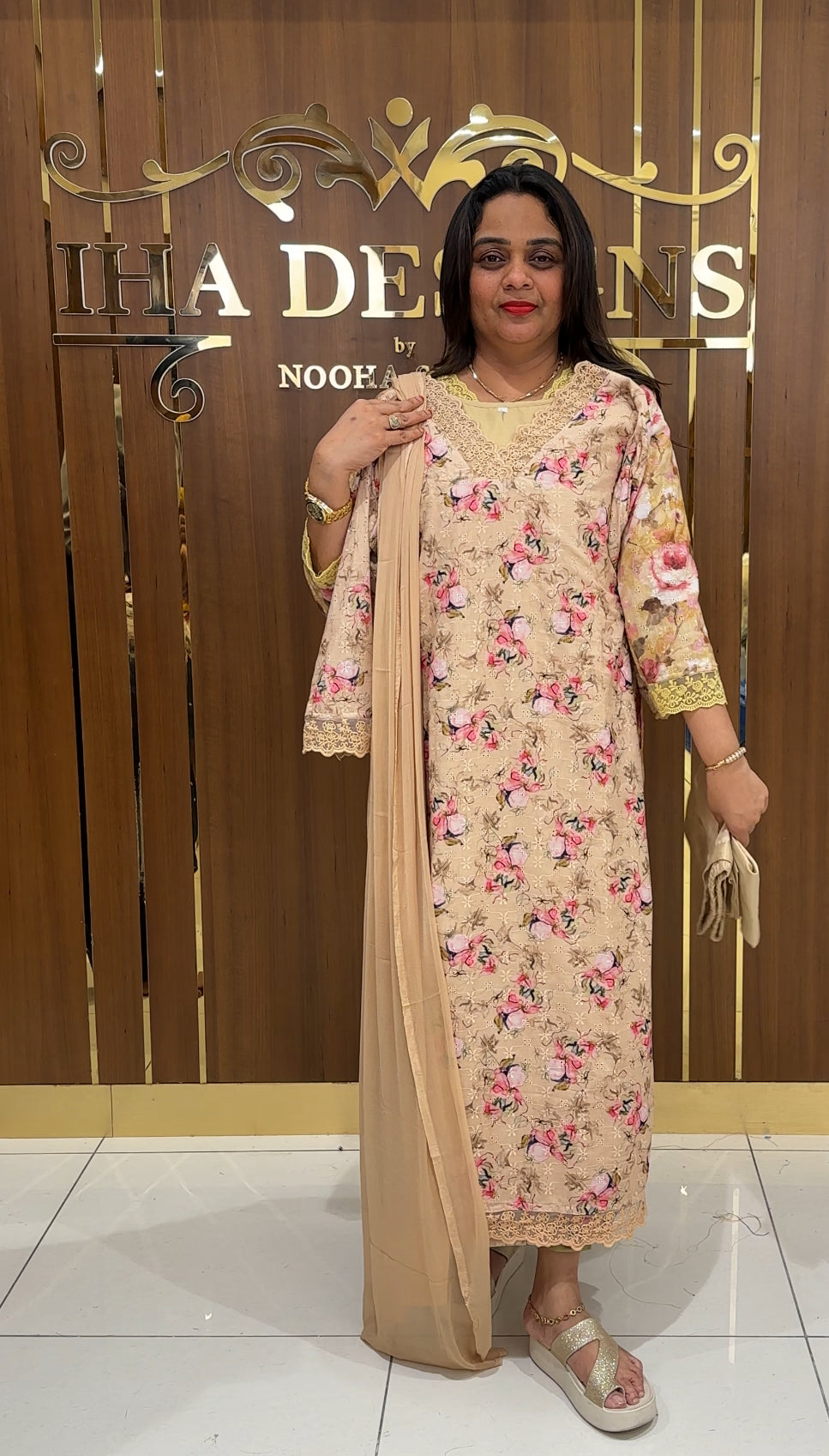 PRINTED HAKOBA TOP, BOTTOM AND DUPATTA - IHA 23001