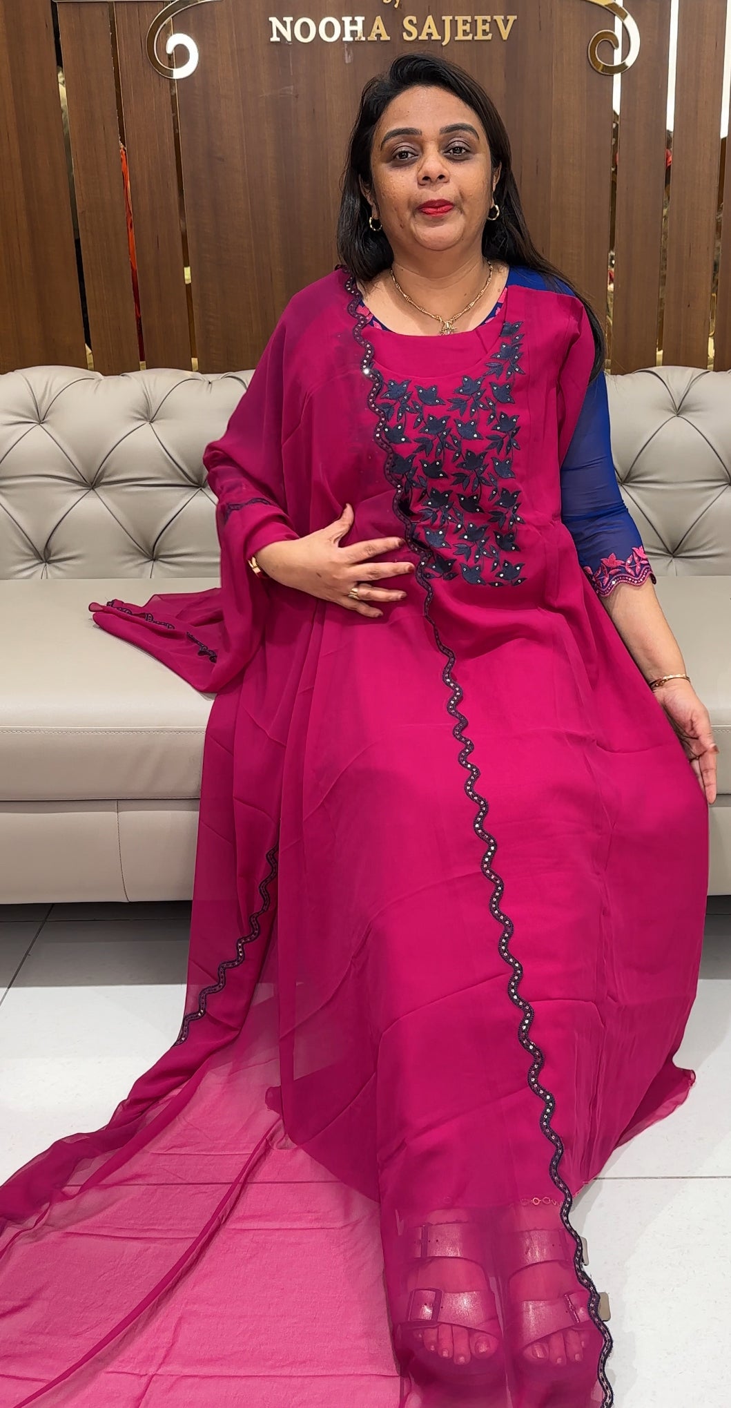 FORWARD LONG ALINE TOP AND DUPATTA - IHA 24224