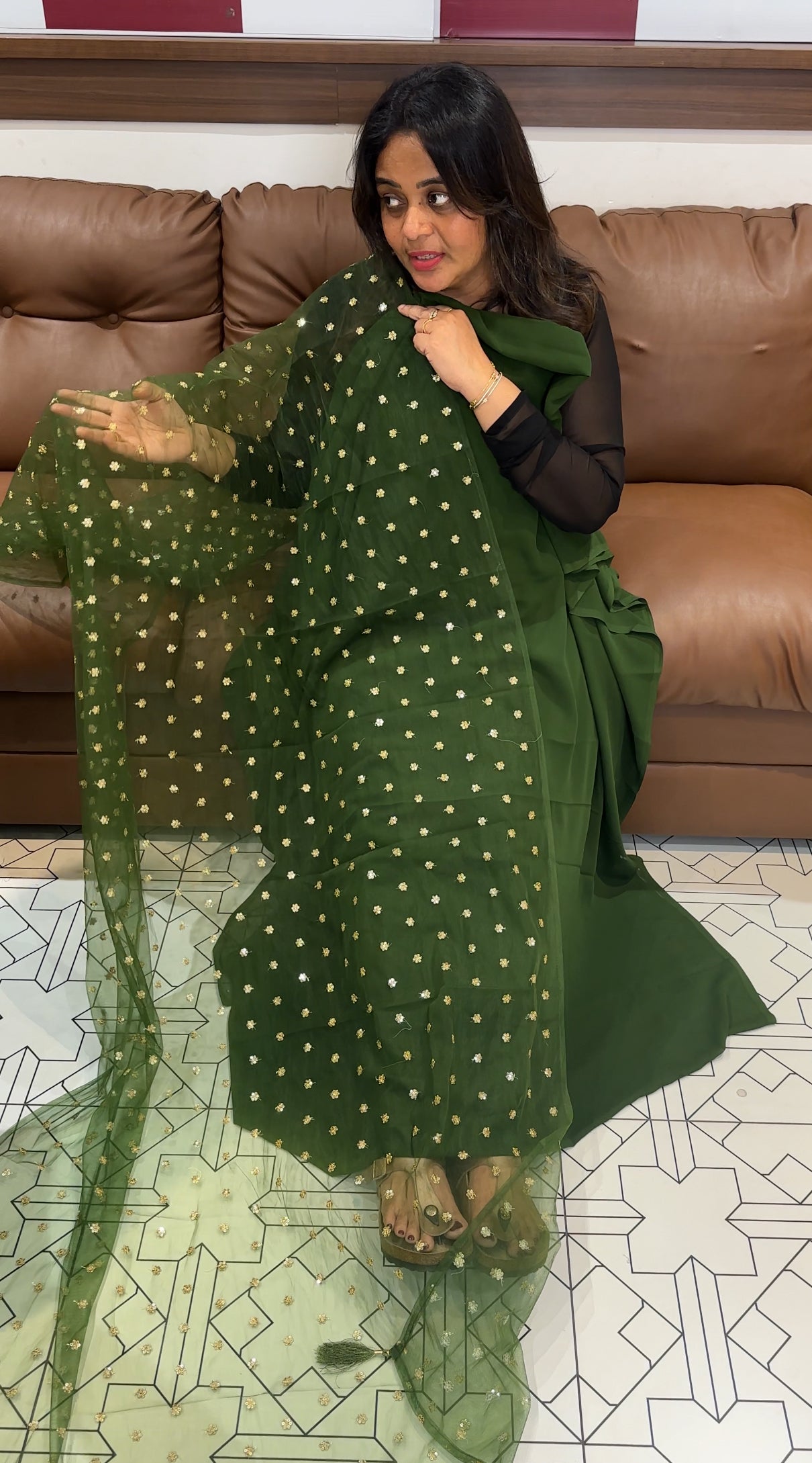 FAUX GEORGETTE UNSTITCHED SALWAR SUITS - IHA 26278