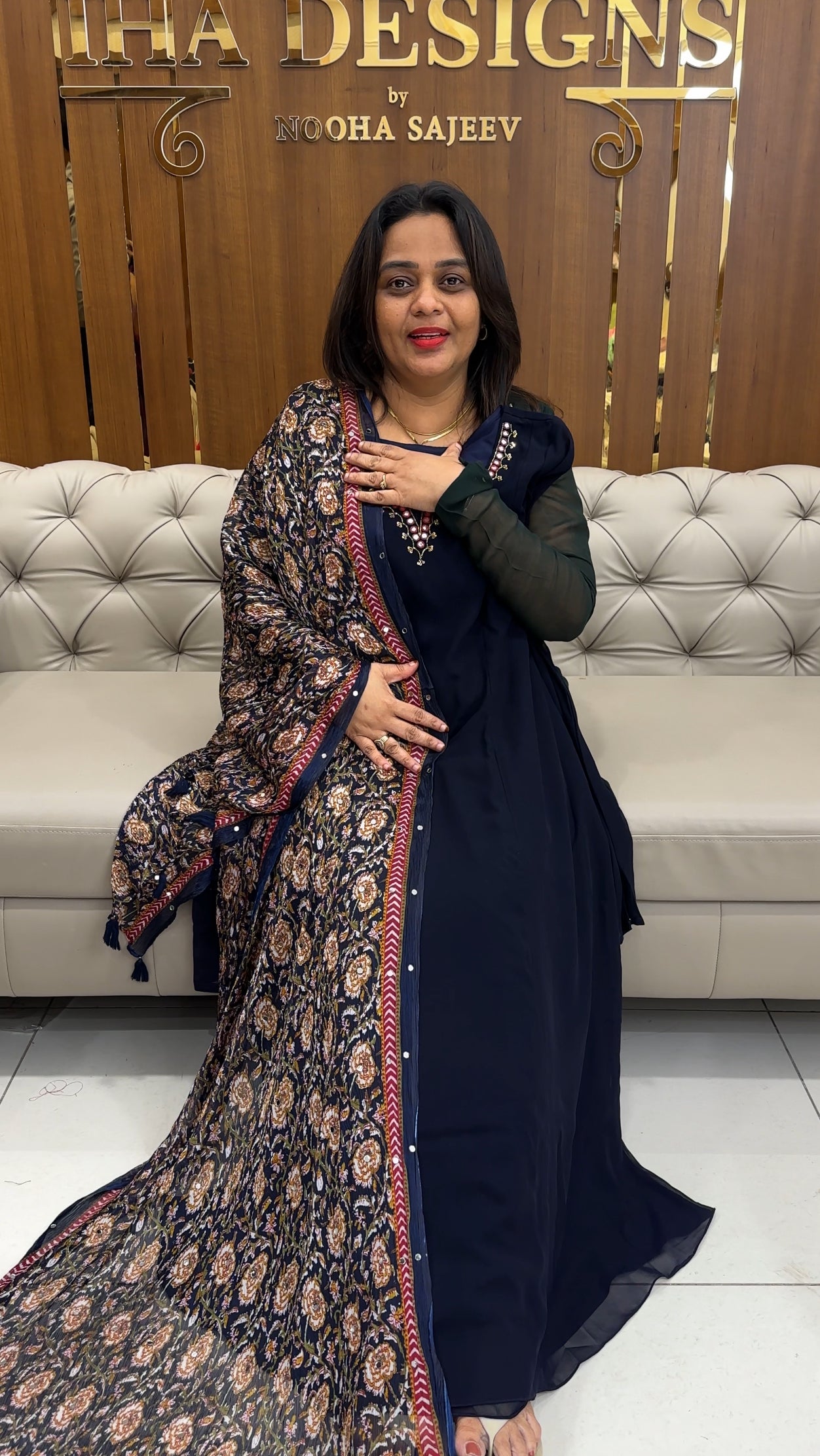 IHA'S IN-HOUSE A-LINE TOP AND DUPATTA - IHA 25249