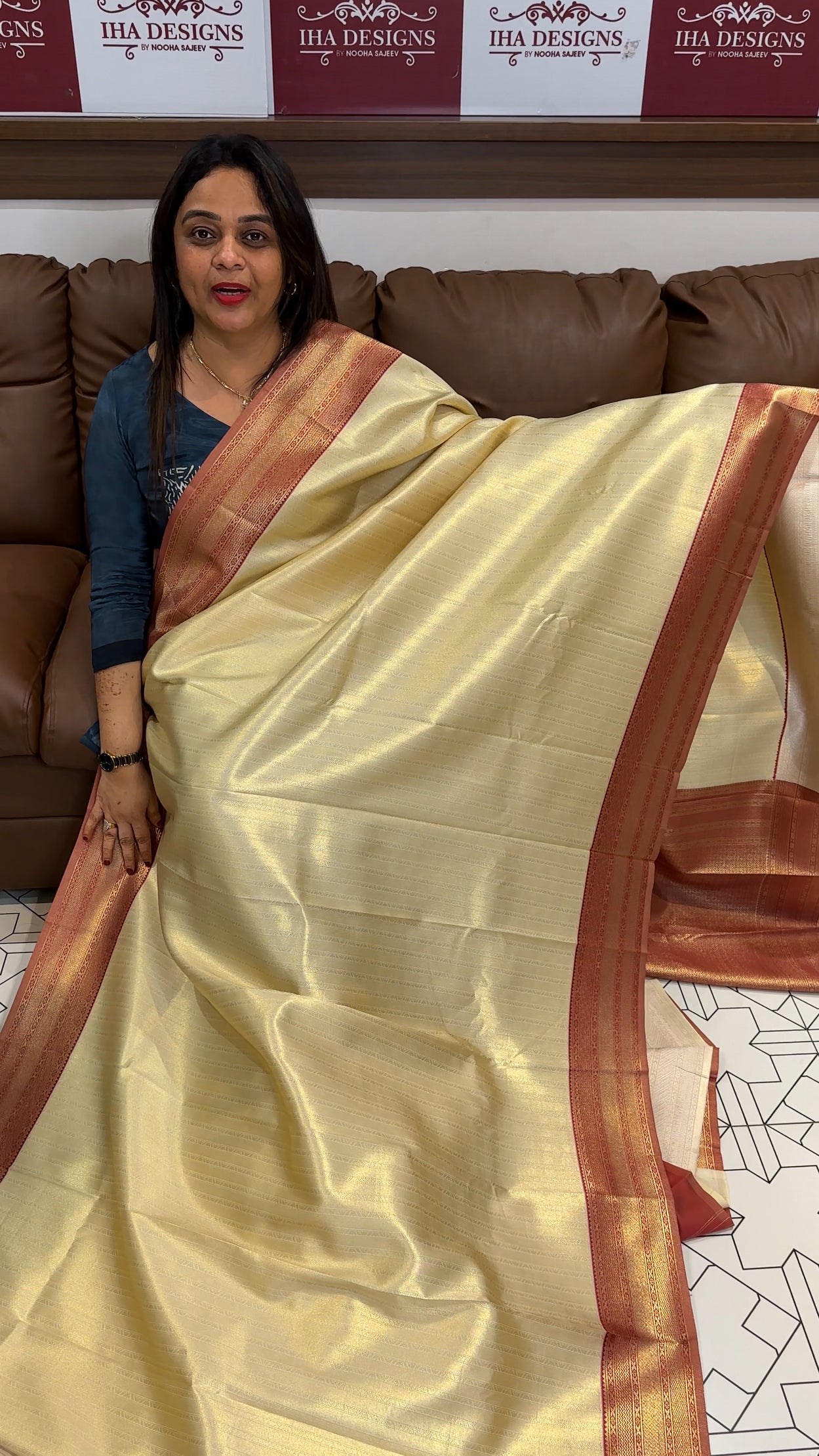 SEMI BROCADE SILK SAREES - IHA 23987