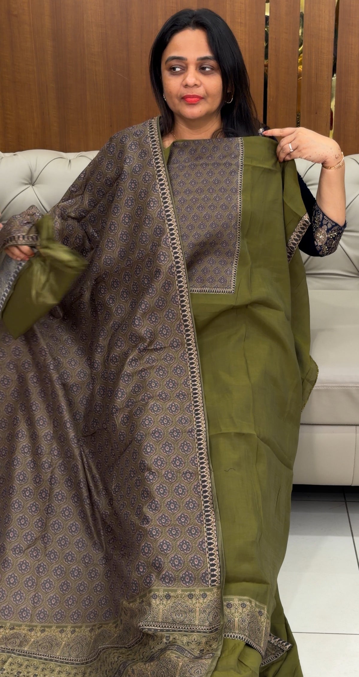 MUL CHANDERI UNSTITCHED SALWAR SUITS - IHA 32953
