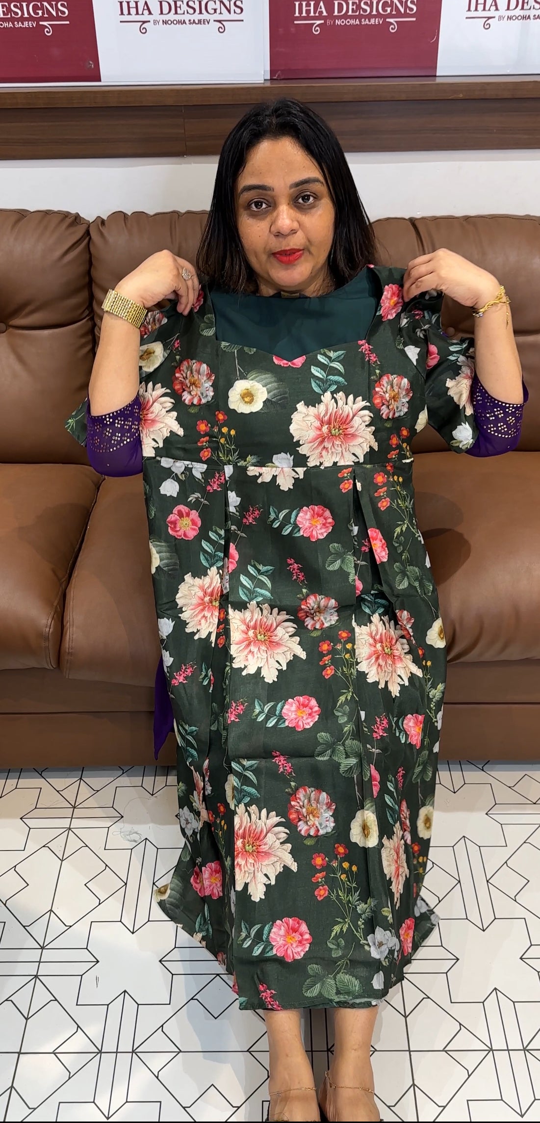 PRINTED ORGANZA FROCKS - IHA 21587