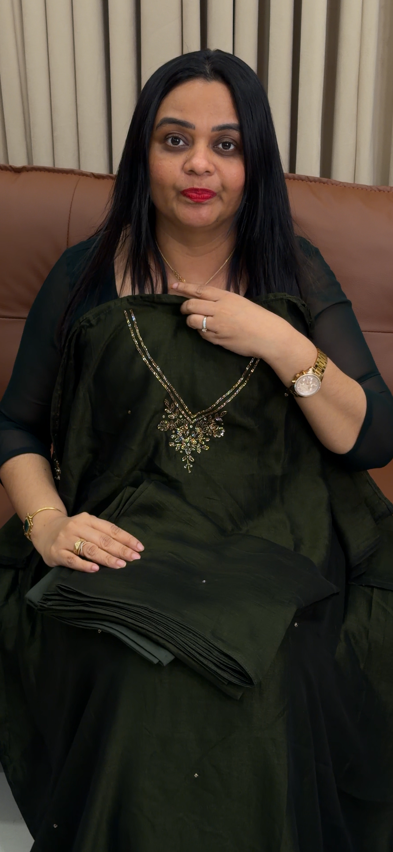 HANDWORKED UNSTITCHED SALWAR SUITS - IHA 34714