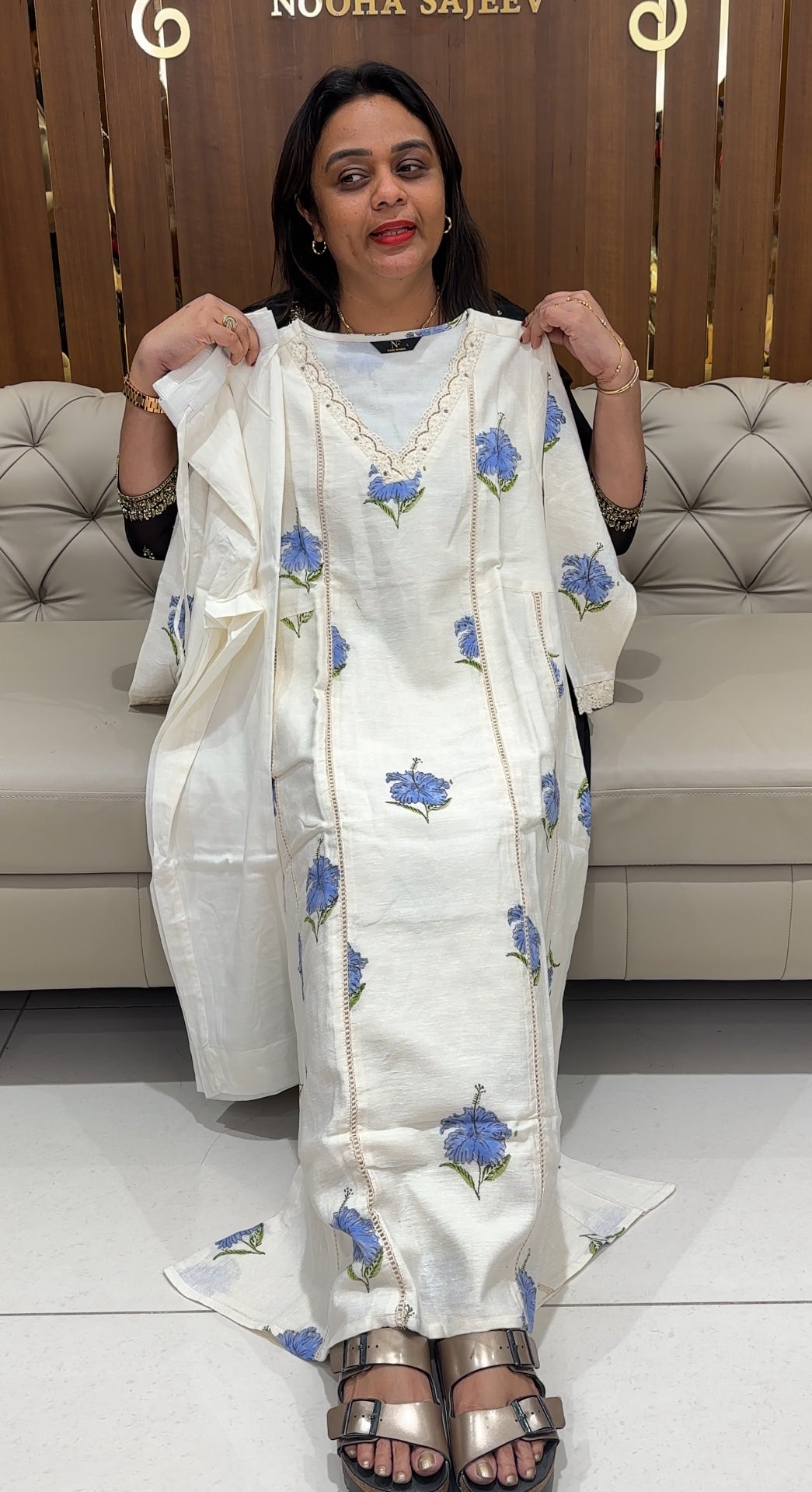 PRINTED LINEN TOP AND BOTTOM - IHA 24648