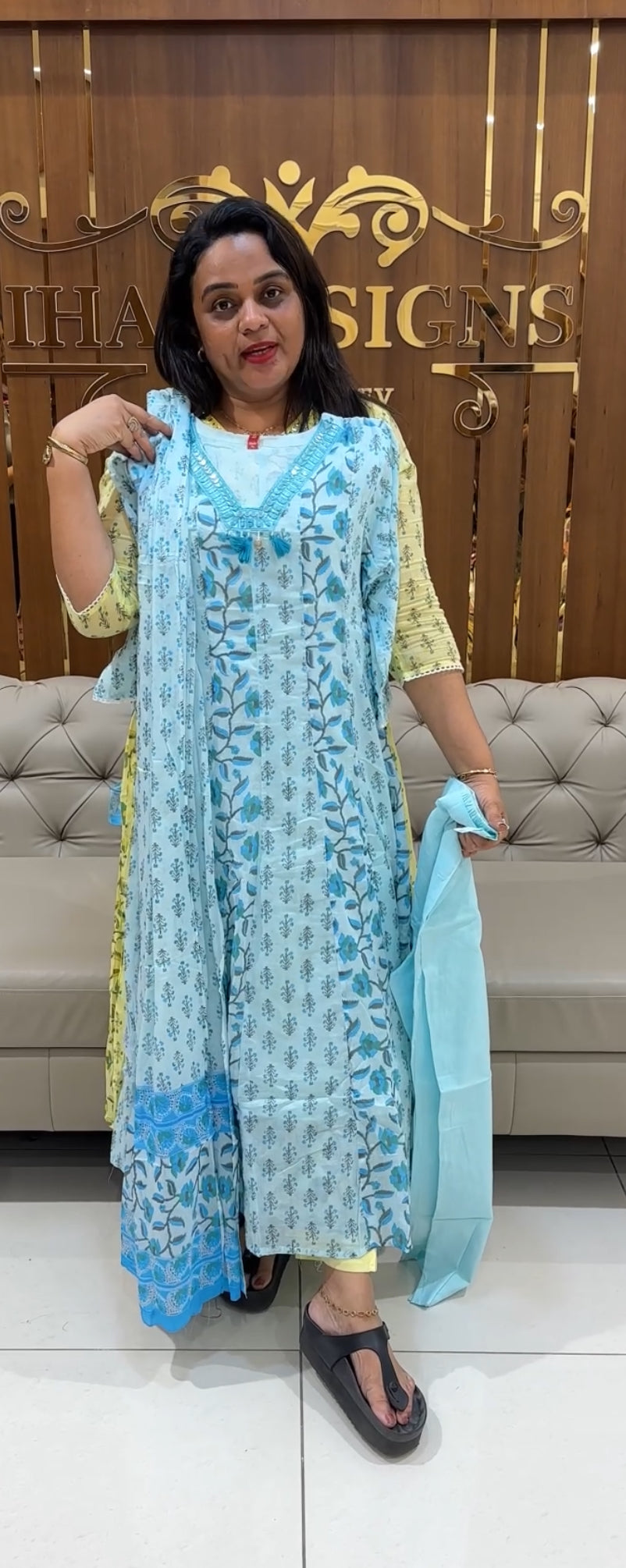 MUL COTTON TOP,BOTTOM AND DUPATTA - IHA 25162