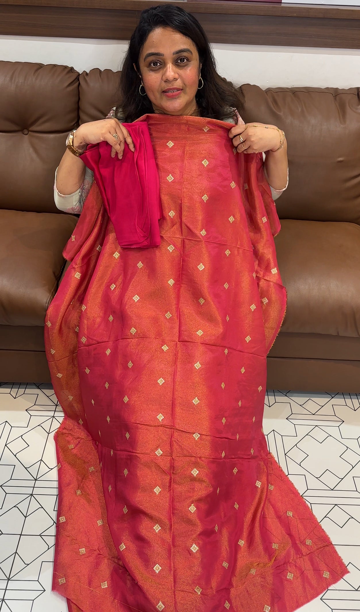 TISSUE UNSTITCHED SALWAR SUITS - IHA 26477