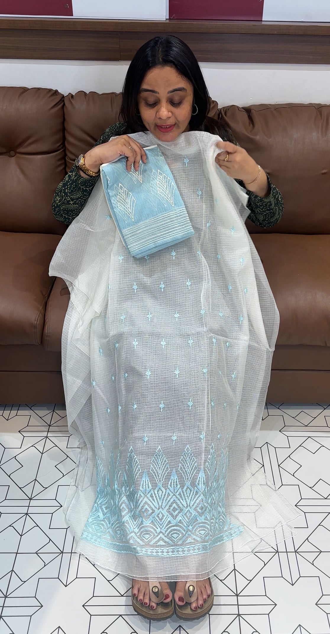 SILKY KOTA UNSTITCHED SALWAR SUITS - IHA 27314