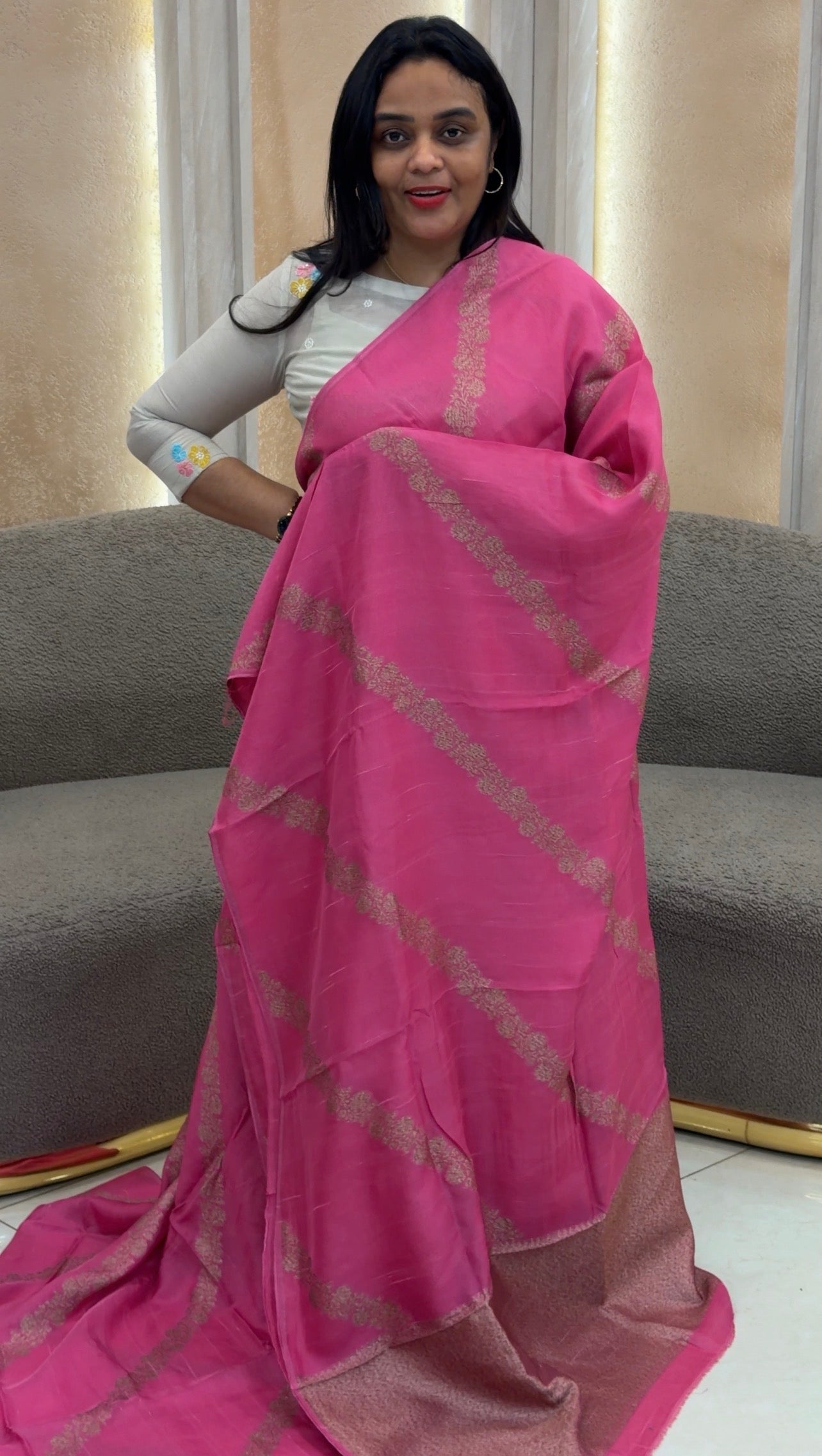 SEMI BANARASI SAREES - IHA 32946