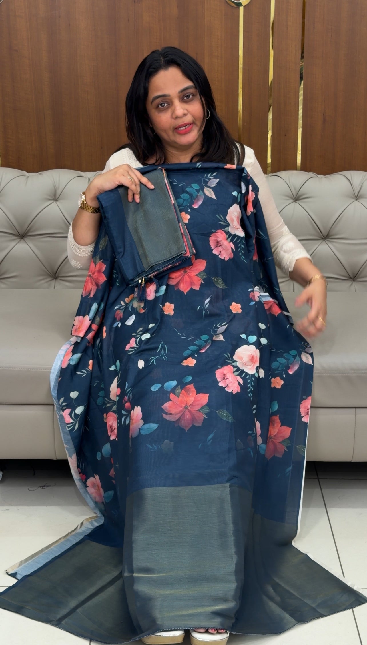 PRINTED UNSTITCHED SALWAR SUITS - IHA 29305