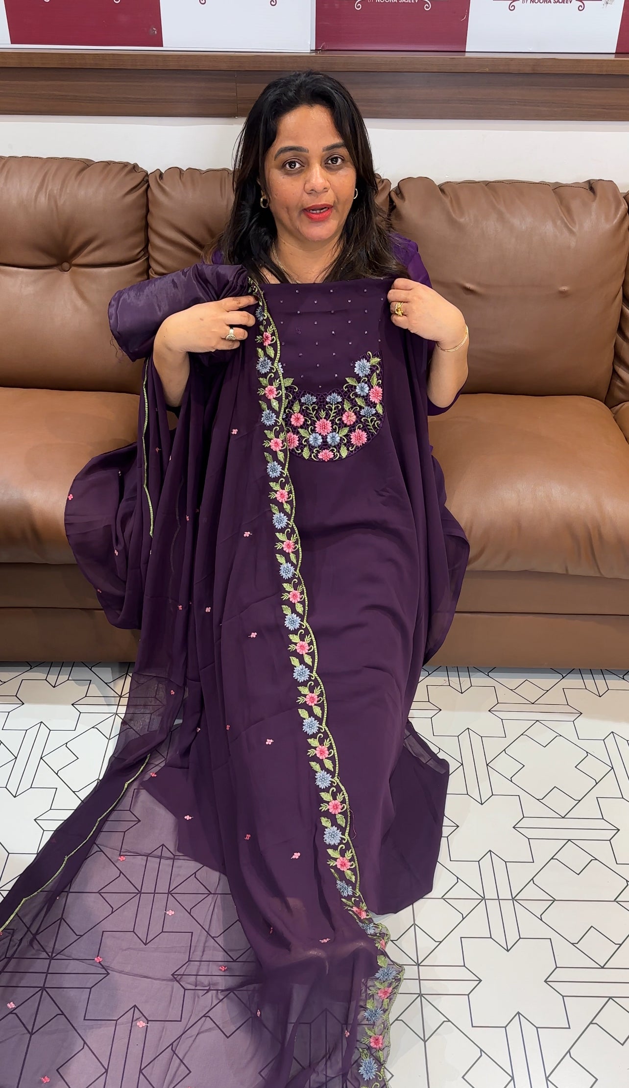 FAUX GEORGETTE UNSTITCHED SALWAR SUITS - IHA 25440