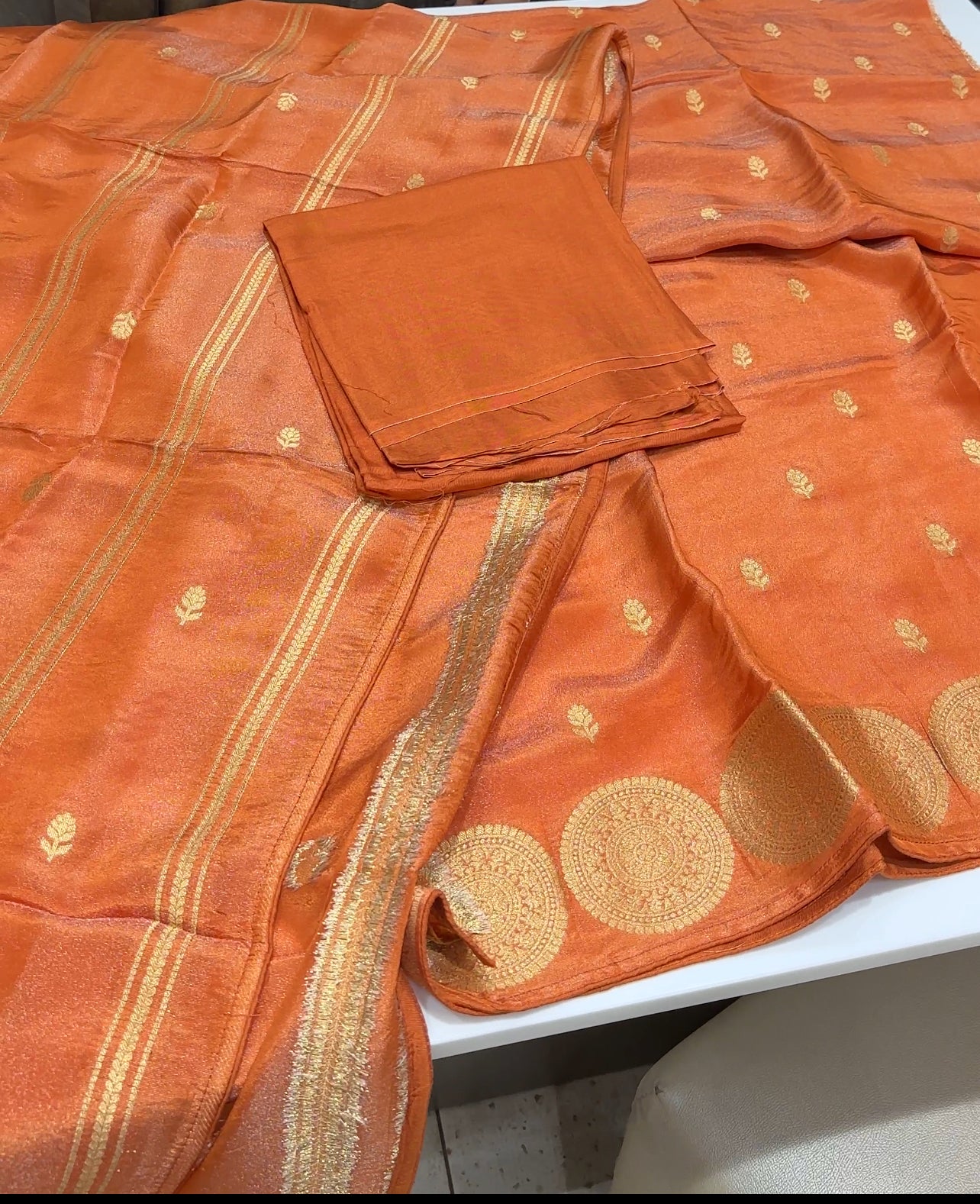 BANARASI TISSUE UNSTITCHED SALWAR SUITS - IHA 24096