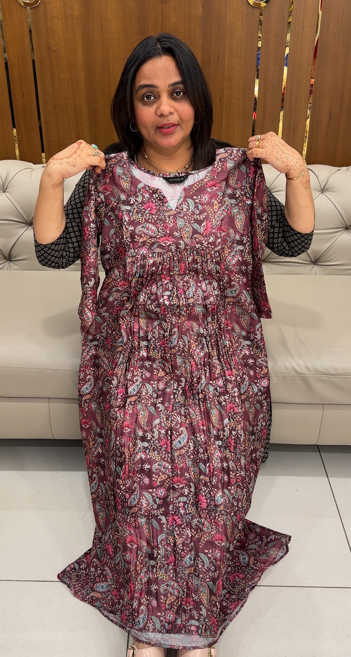 IHA'S IN-HOUSE PRINTED LONG TOPS - IHA 27509