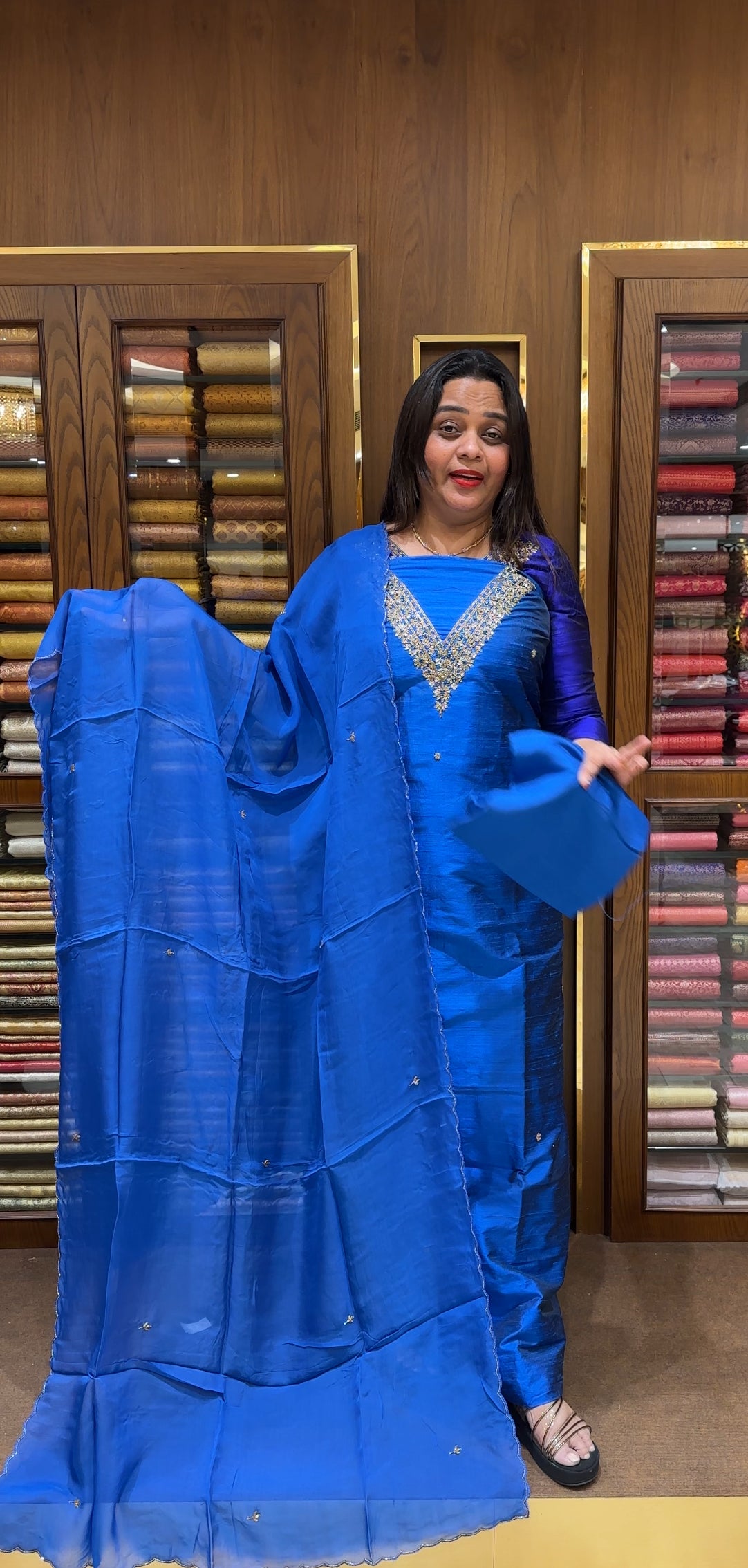 RAW SILK UNSTITCHED SALWAR SUITS - IHA 24102