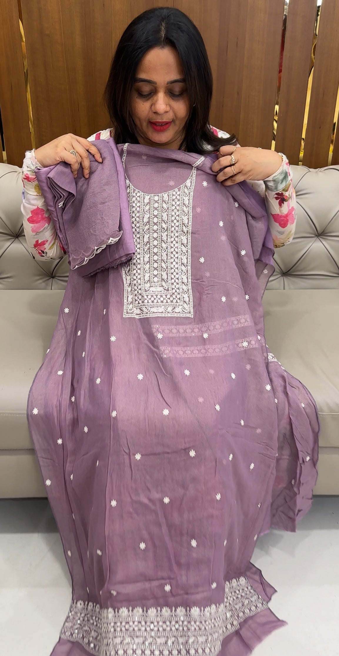 SHIMMER GEORGETTE UNSTITCHED SALWAR SUITS - IHA 26076