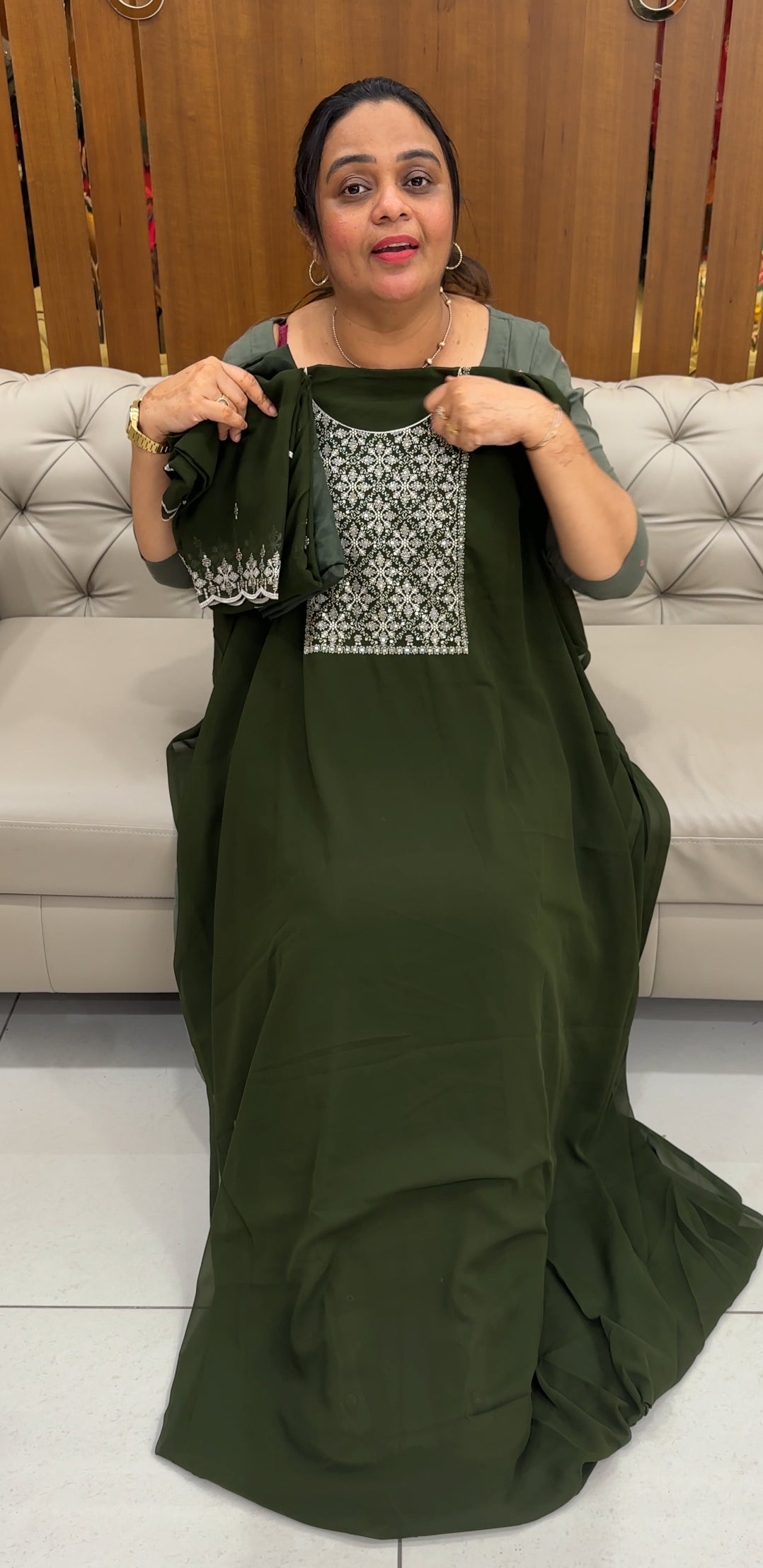 FAUX GEORGETTE UNSTITCHED SALWAR SUITS - IHA 27626