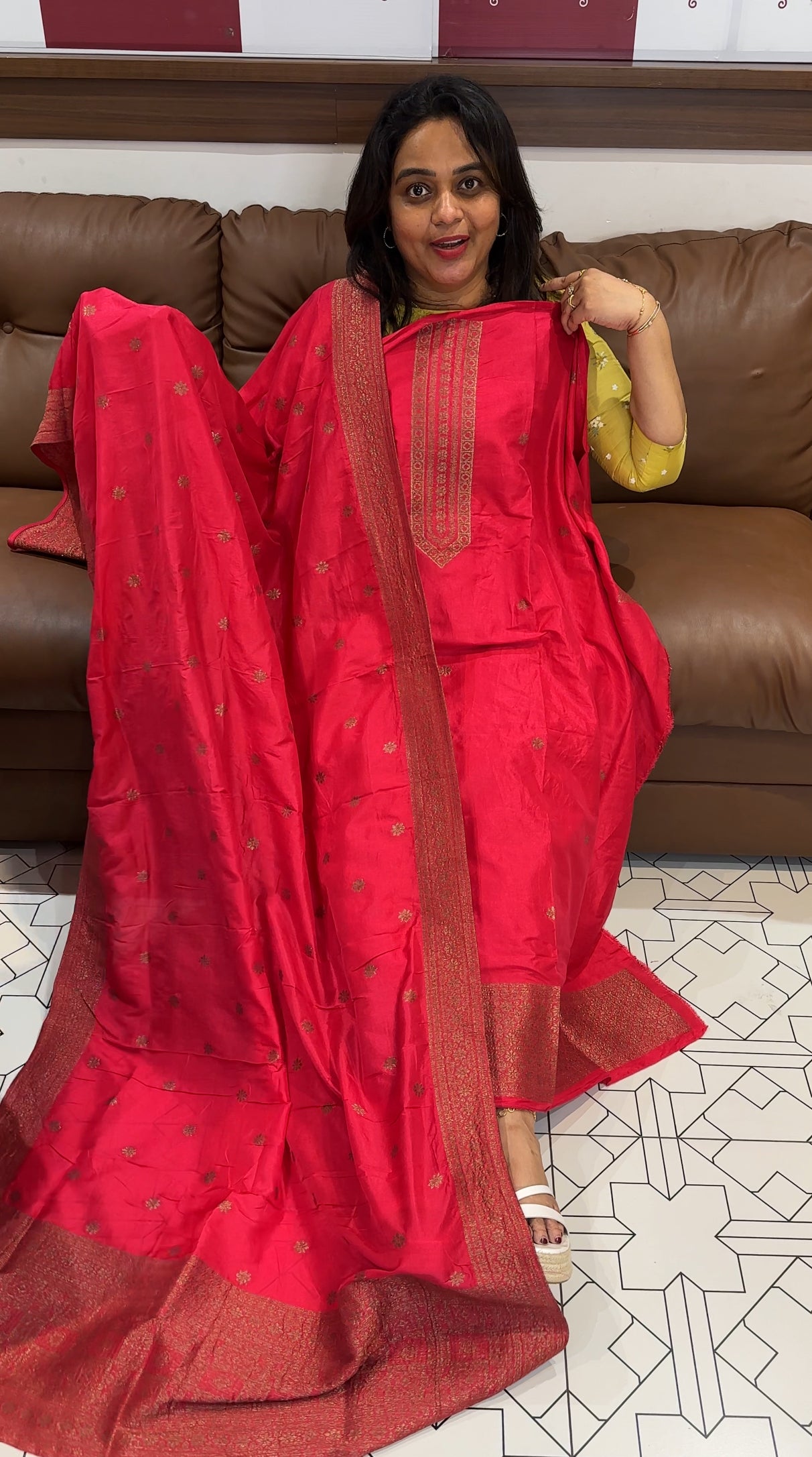 FORWARD SEMI BANARASI UNSTITCHED SALWAR SUITS - IHA 26363