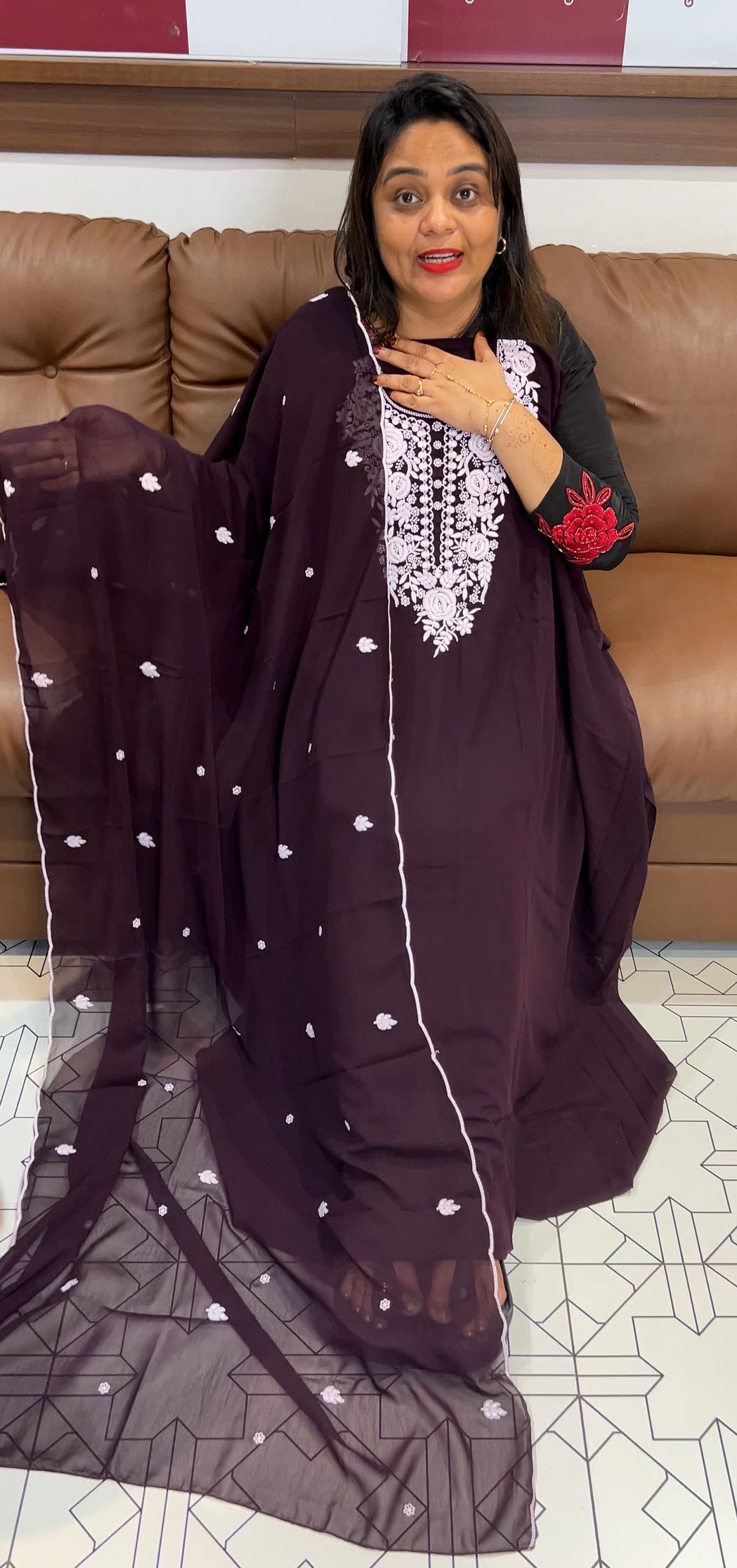 FAUX GEORGETTE UNSTITCHED SALWAR SUITS - IHA 24020