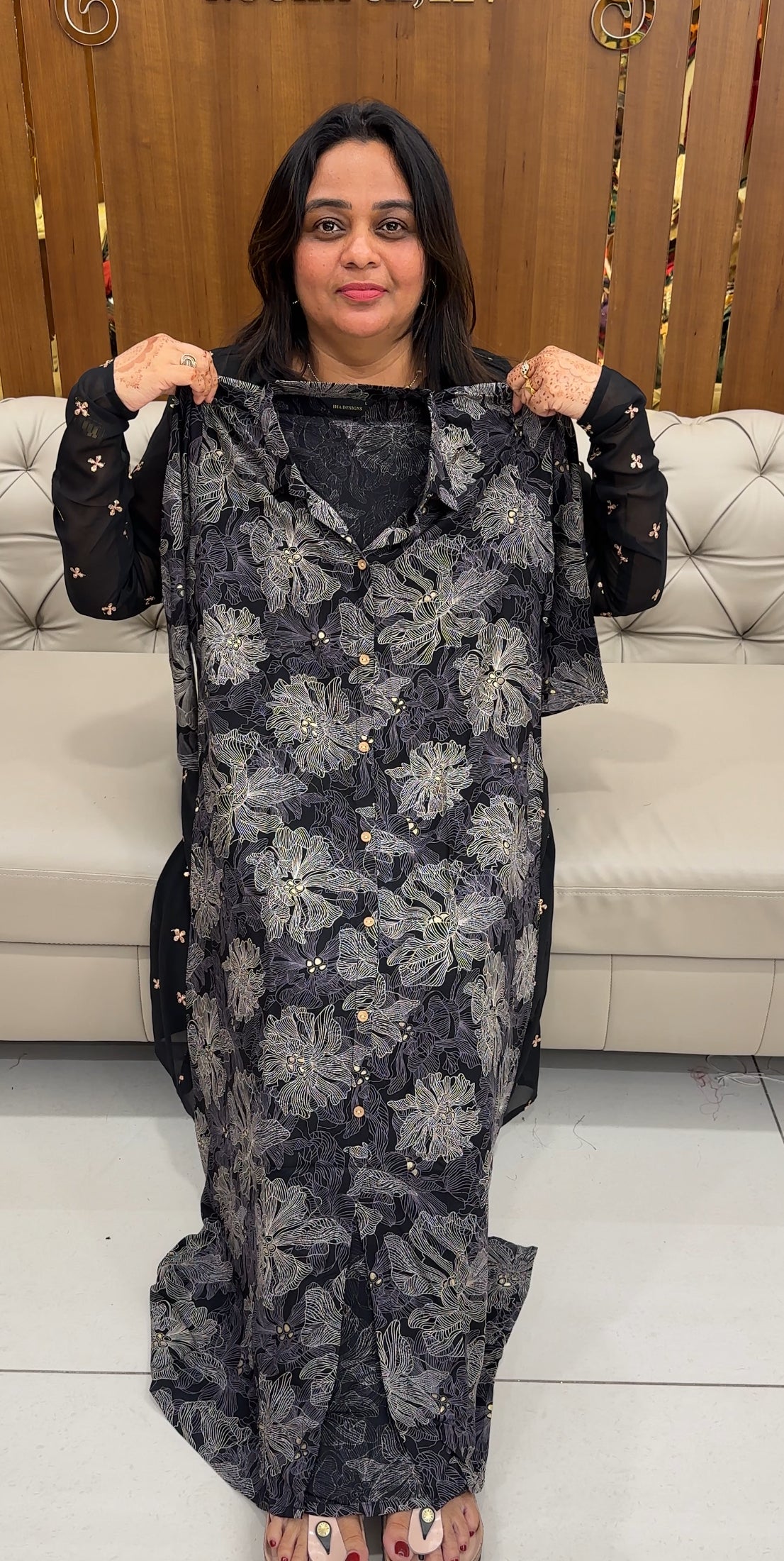 PRINTED LONG A-LINE TOPS - IHA 27510