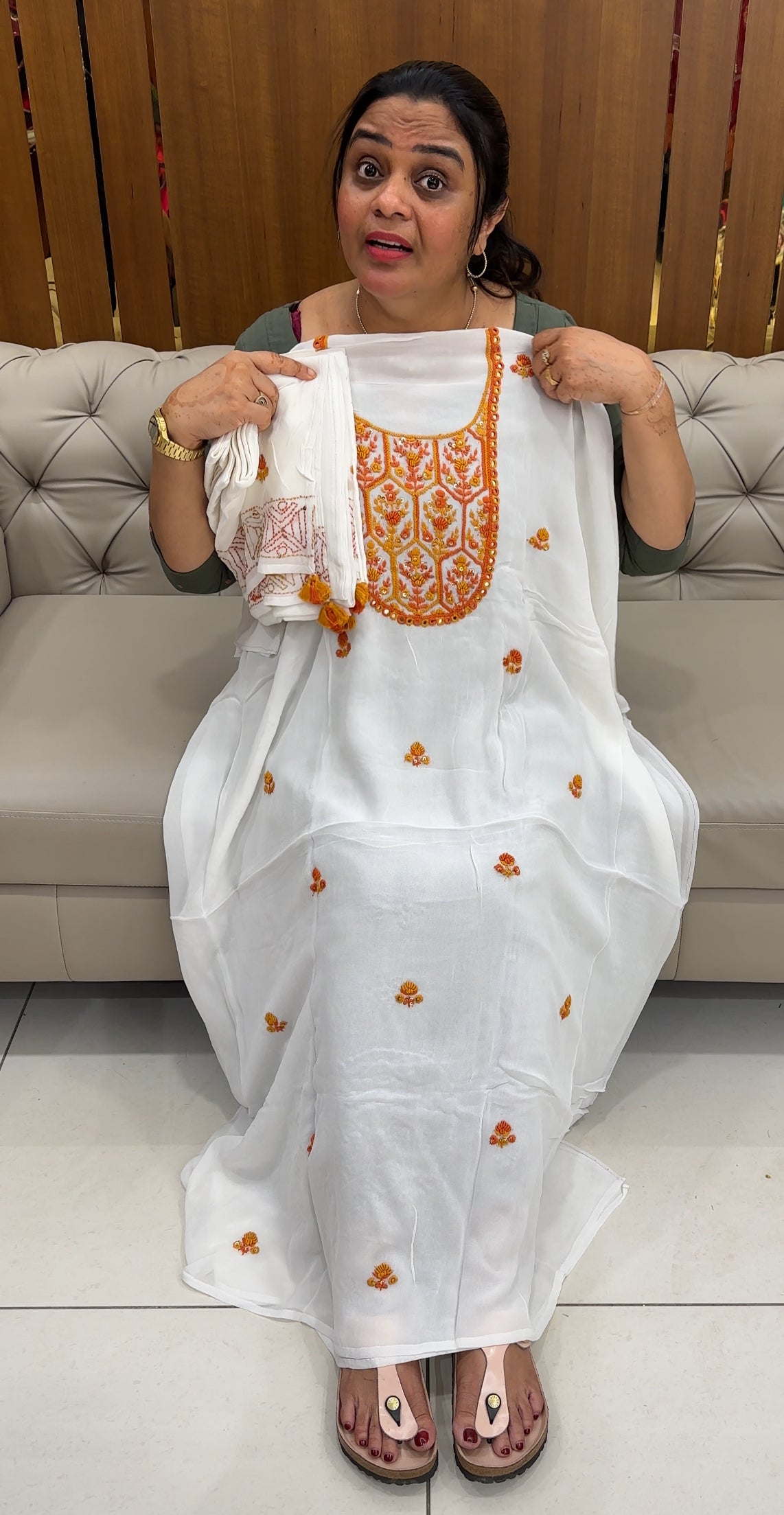 PLATINUM CHIFFON UNSTITCHED SALWAR SUITS - IHA 27619