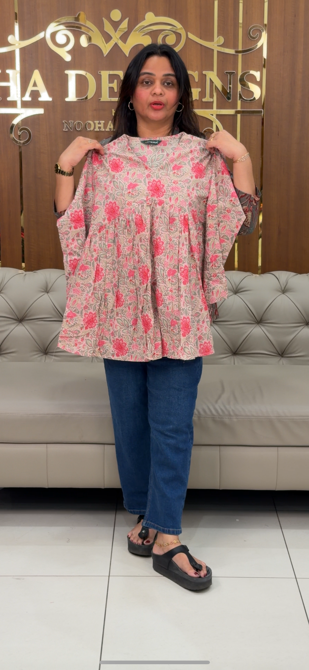 PRINTED COTTON SHORT TOPS - IHA 28910