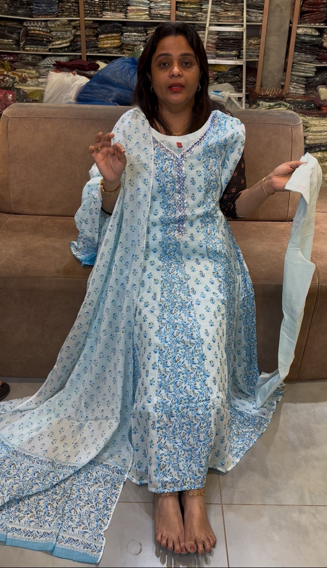 MUL MUL COTTON TOP, BOTTOM AND DUPATTA - IHA 25252