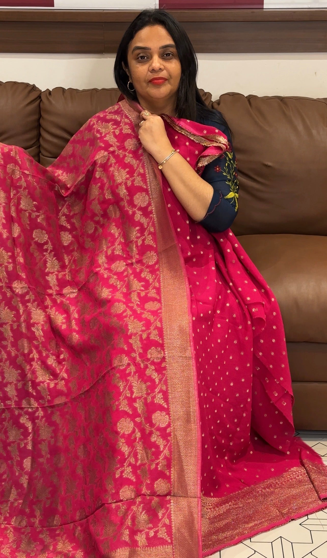 GEORGETTE BANARASI UNSTITCHED SALWAR SUITS - IHA 32876