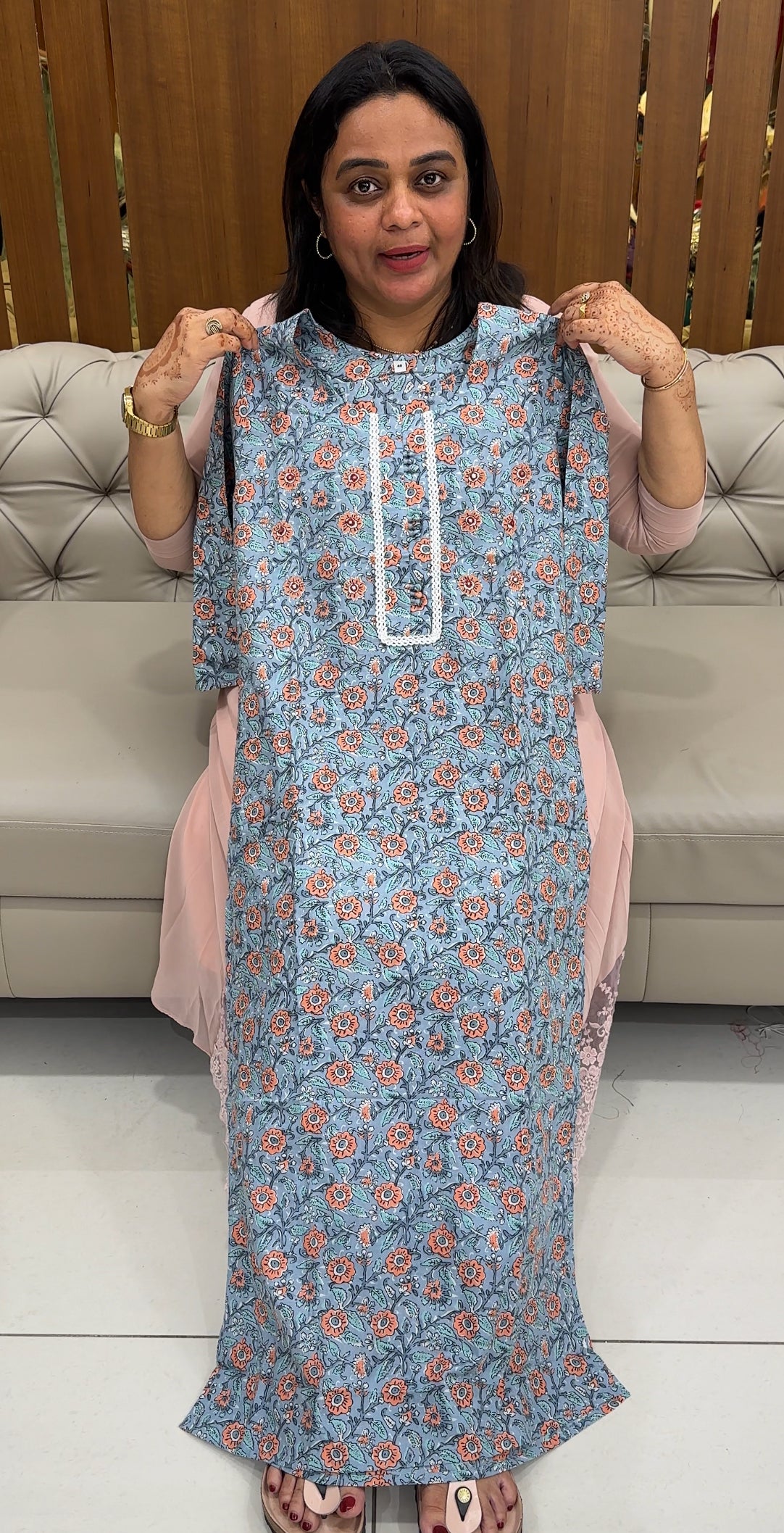 PRINTED LONG SLITTEED TOPS - IHA 27528