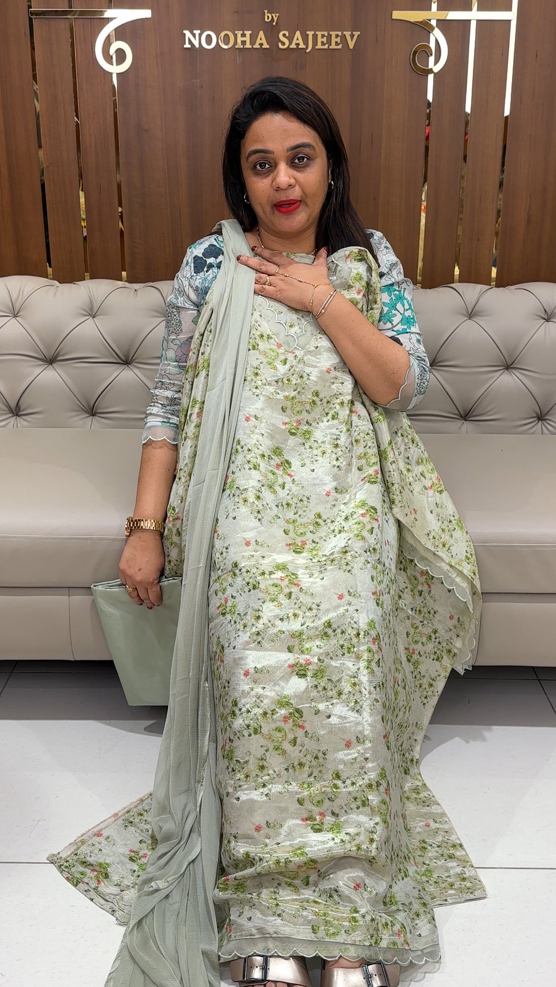 TISSUE UNSTITCHED SALWAR SUITS - IHA 24314