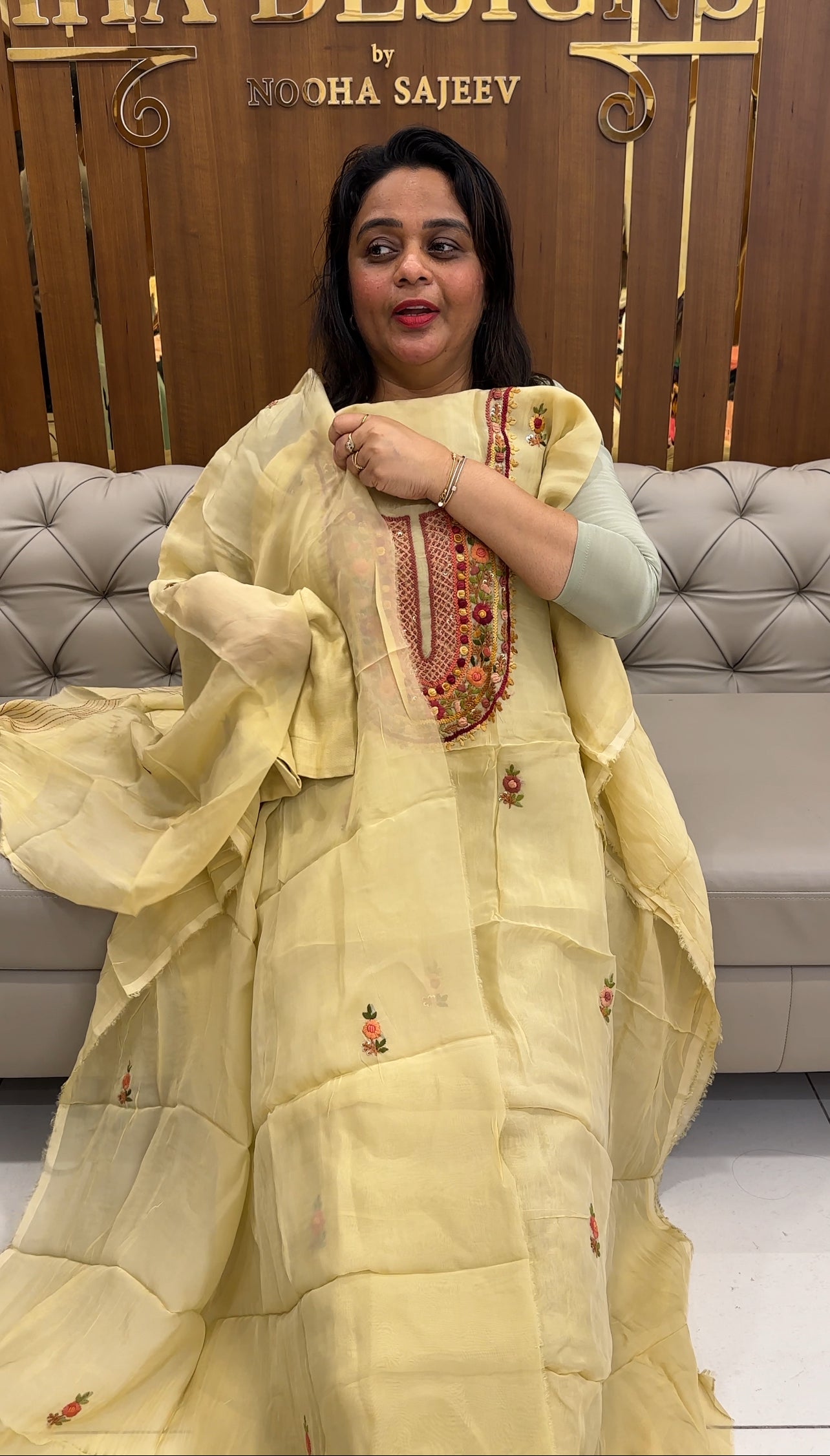 VISCOSE ORGANZA UNSTITCHED SALWAR SUITS - IHA 25759