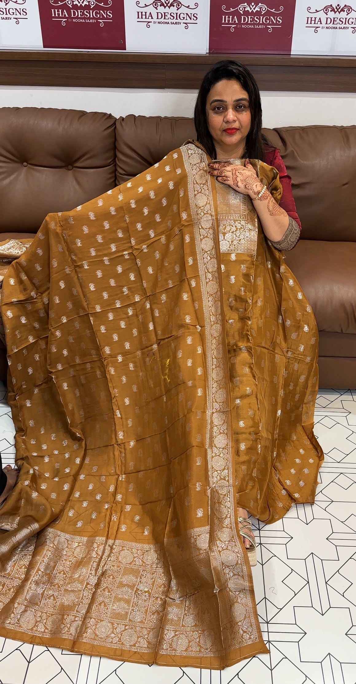SILK BANARSI UNSTITCHED SALWAR SUITS - IHA 23708