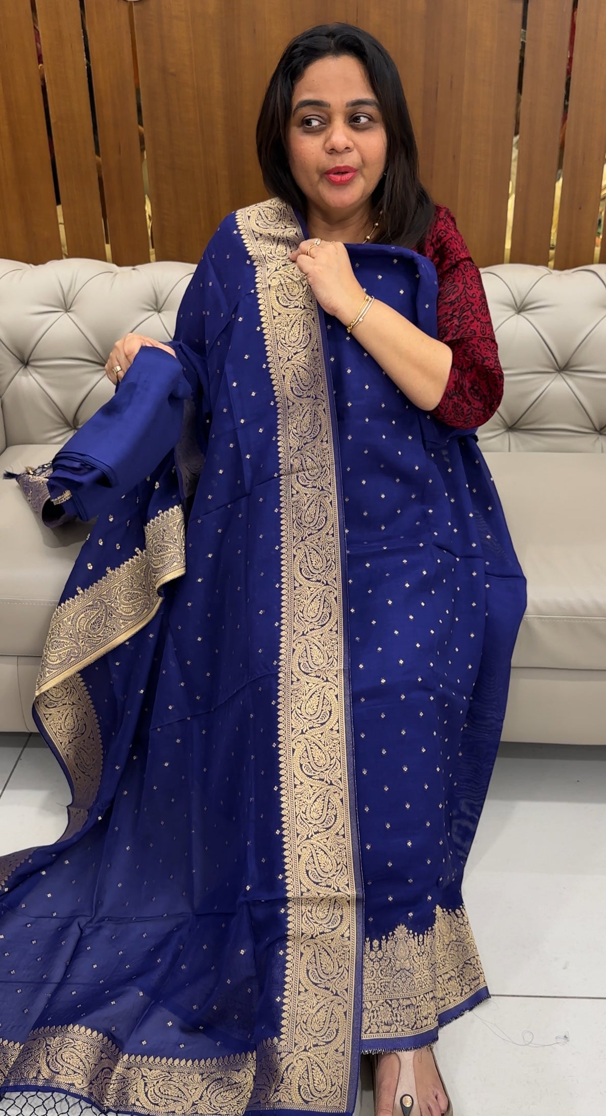 VISCOSE ORGANSA UNSTITCHED SALWAR SUITS - IHA 26394