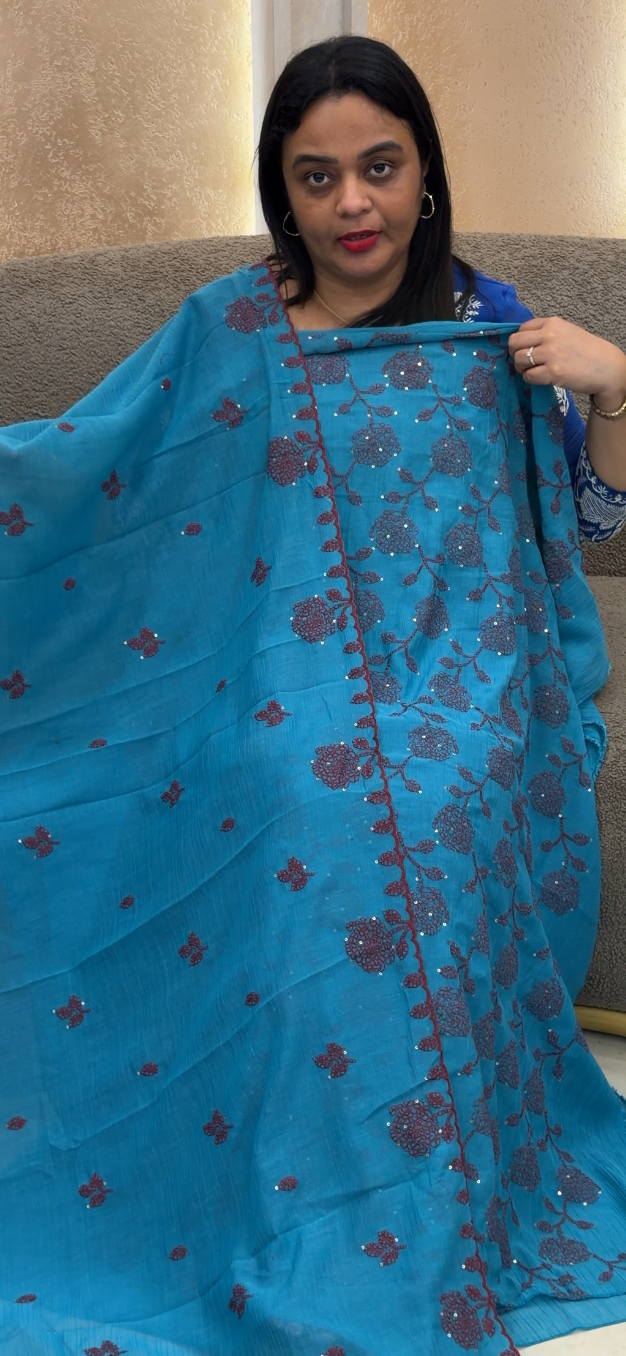 MUL CRUSHED UNSTITCHED SALWRA SUITS - IHA 34368