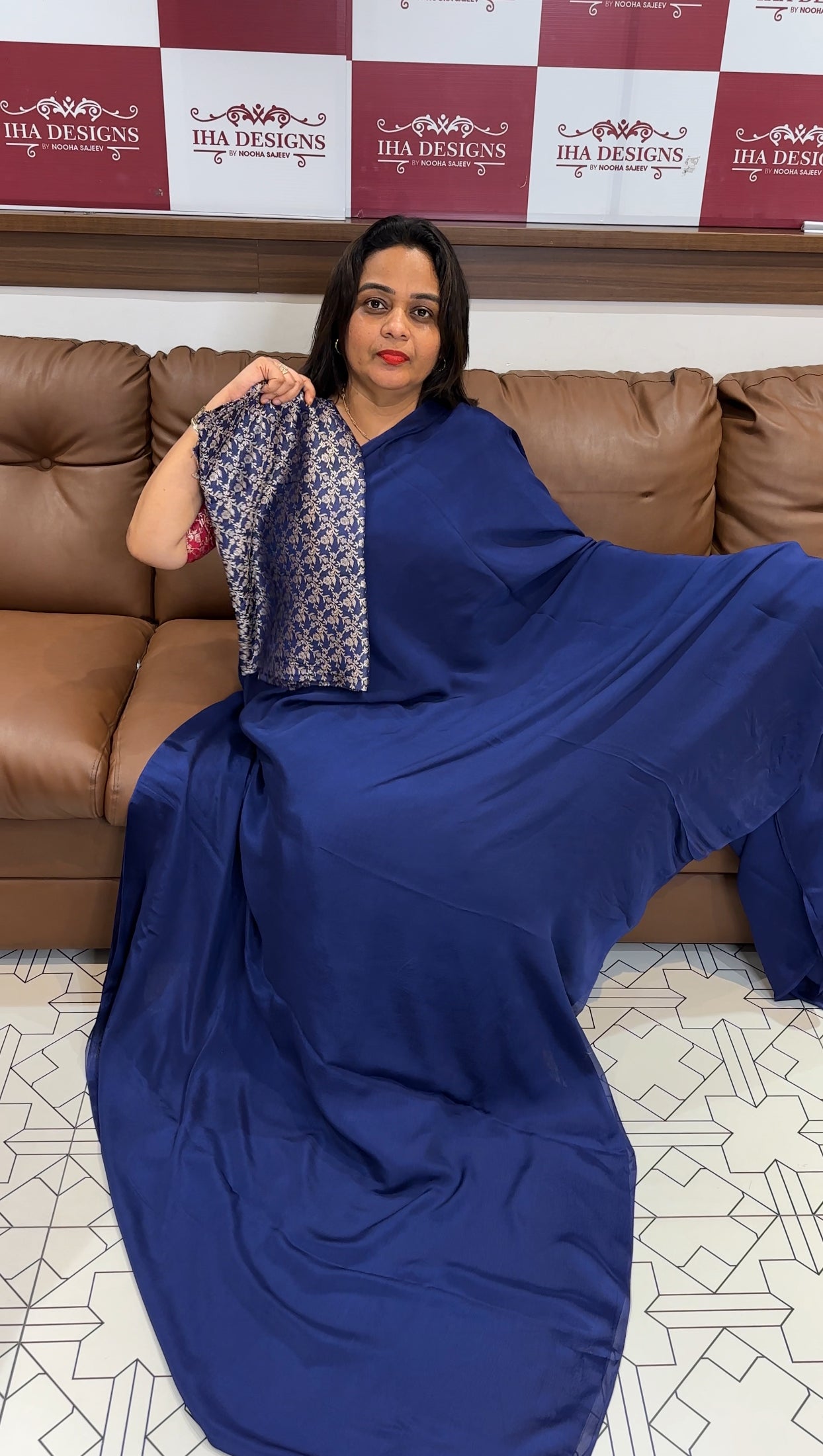 IHA'S IN-HOUSE PLATINUM CHIFFON SAREES - IHA 24607