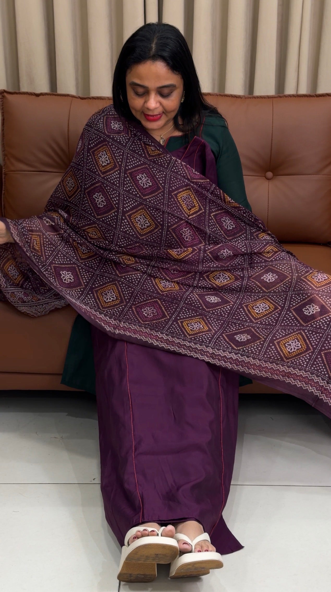 MUL CHANDERI TOP,BOTTOM AND DUPATTA - IHA 33820
