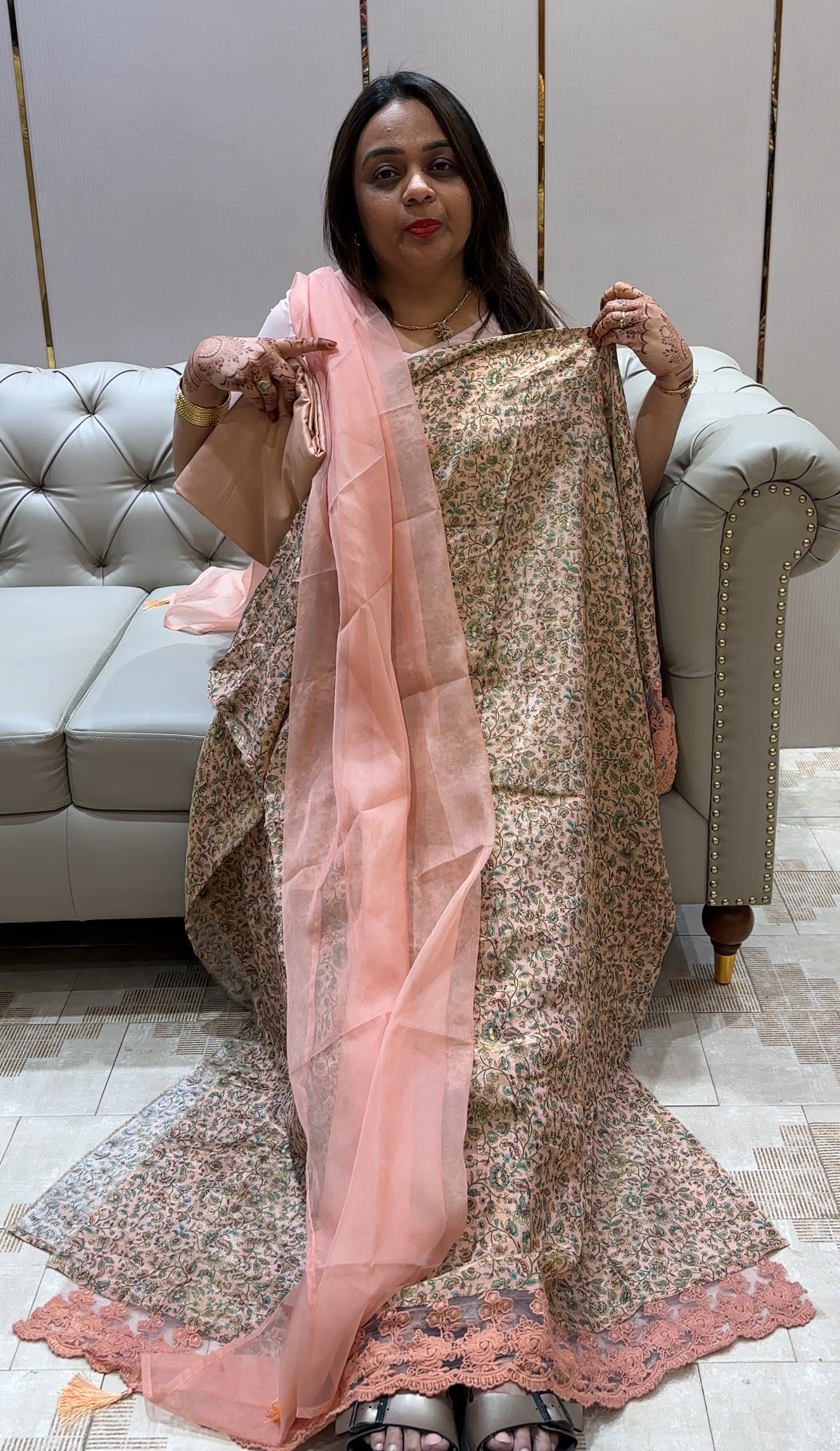 SILK TISSUE UNSTITCHED SALWAR SUITS - IHA 21967