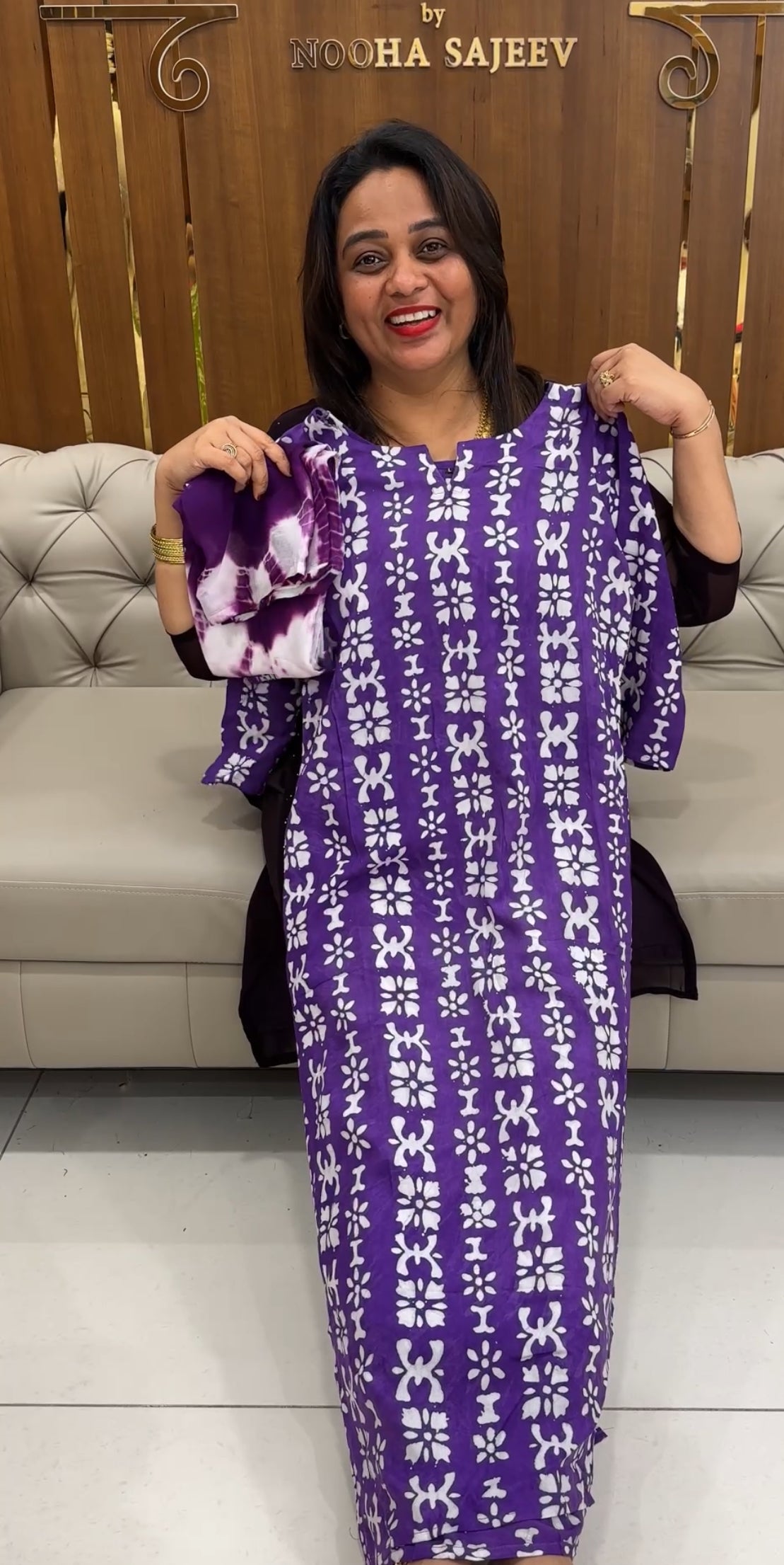 BATIK PRINTED TOP,BOTTOM AND DUPATTA - IHA 25583