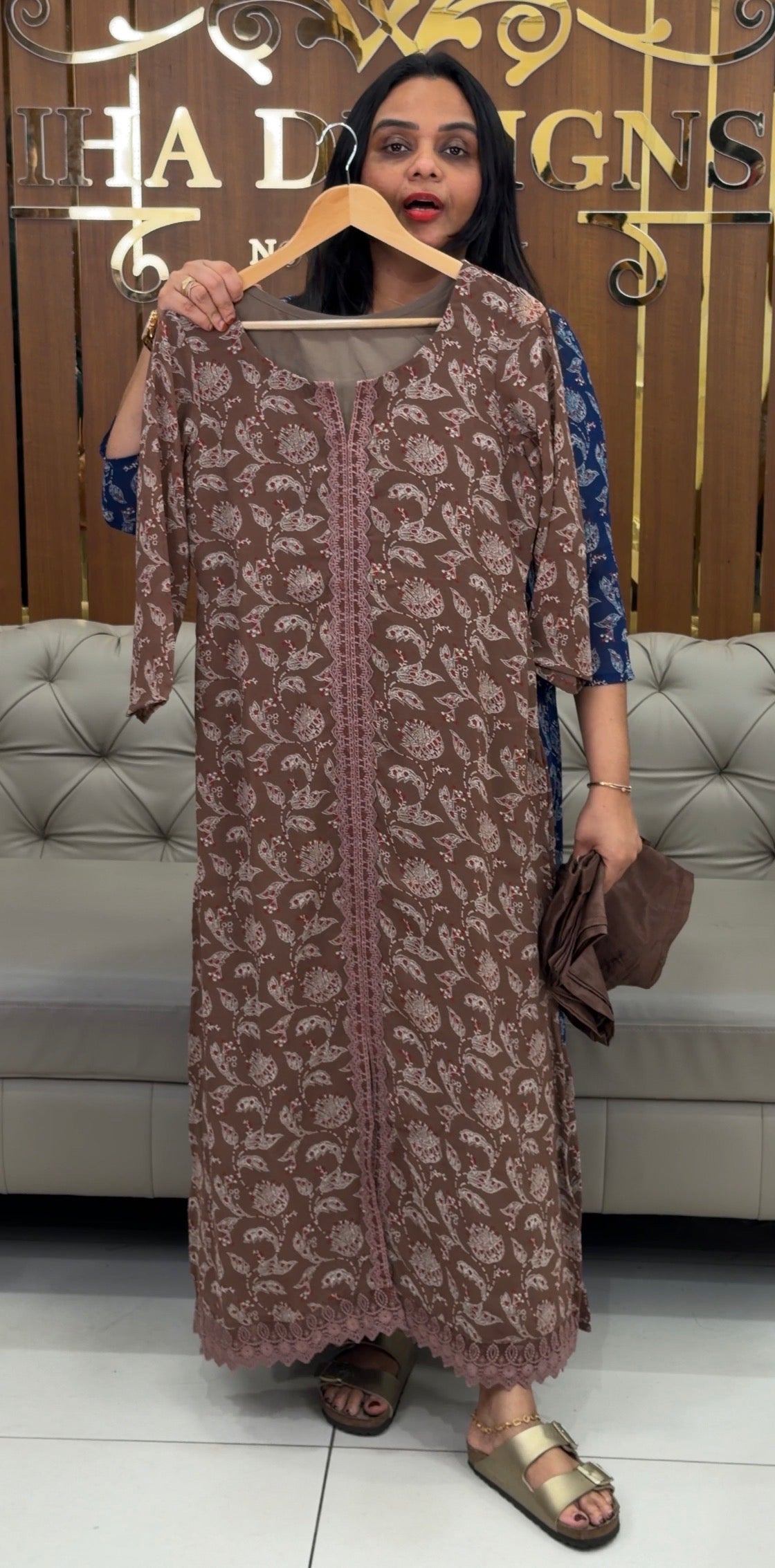 IHA'S IN-HOUSE PRINTED GEORGETTE CO-ORDS SETS - IHA 33724