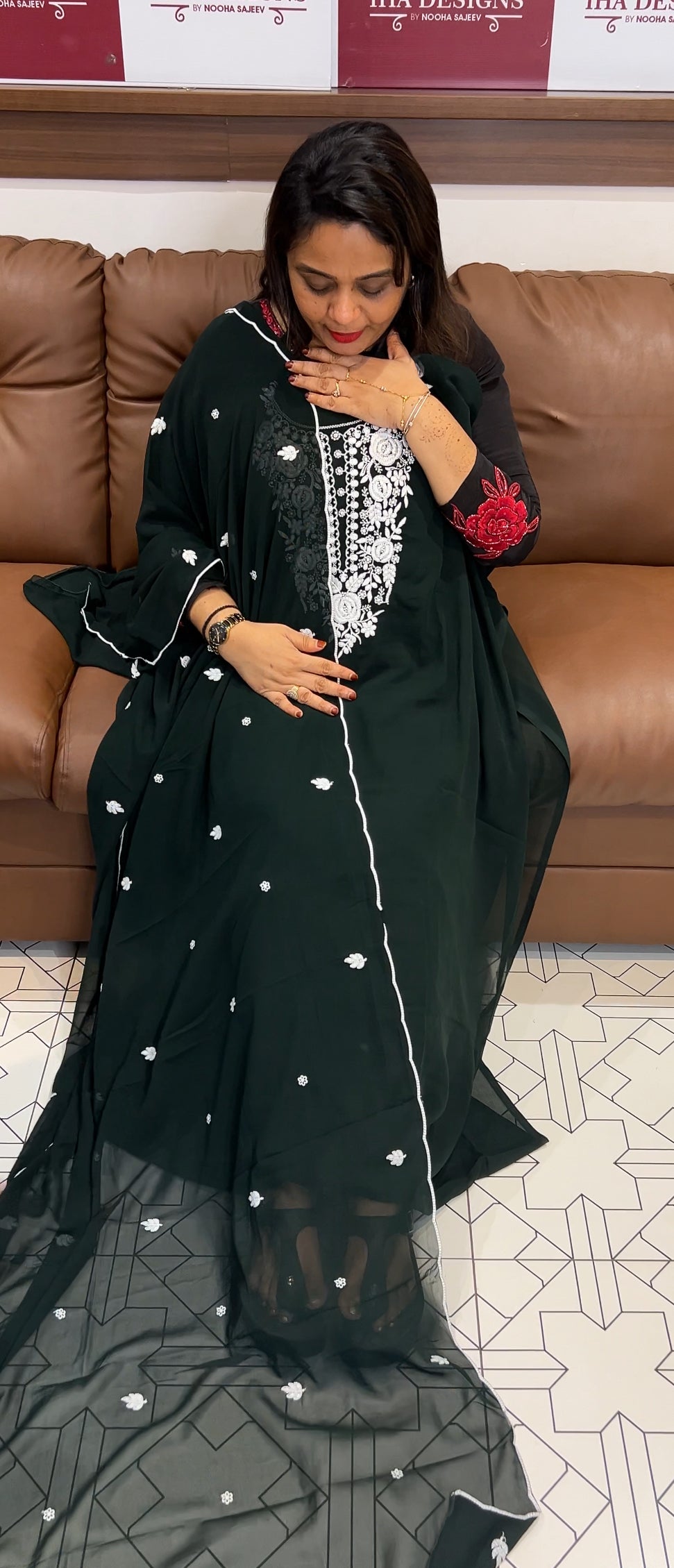 FAUX GEORGETTE UNSTITCHED SALWAR SUITS - IHA 24020