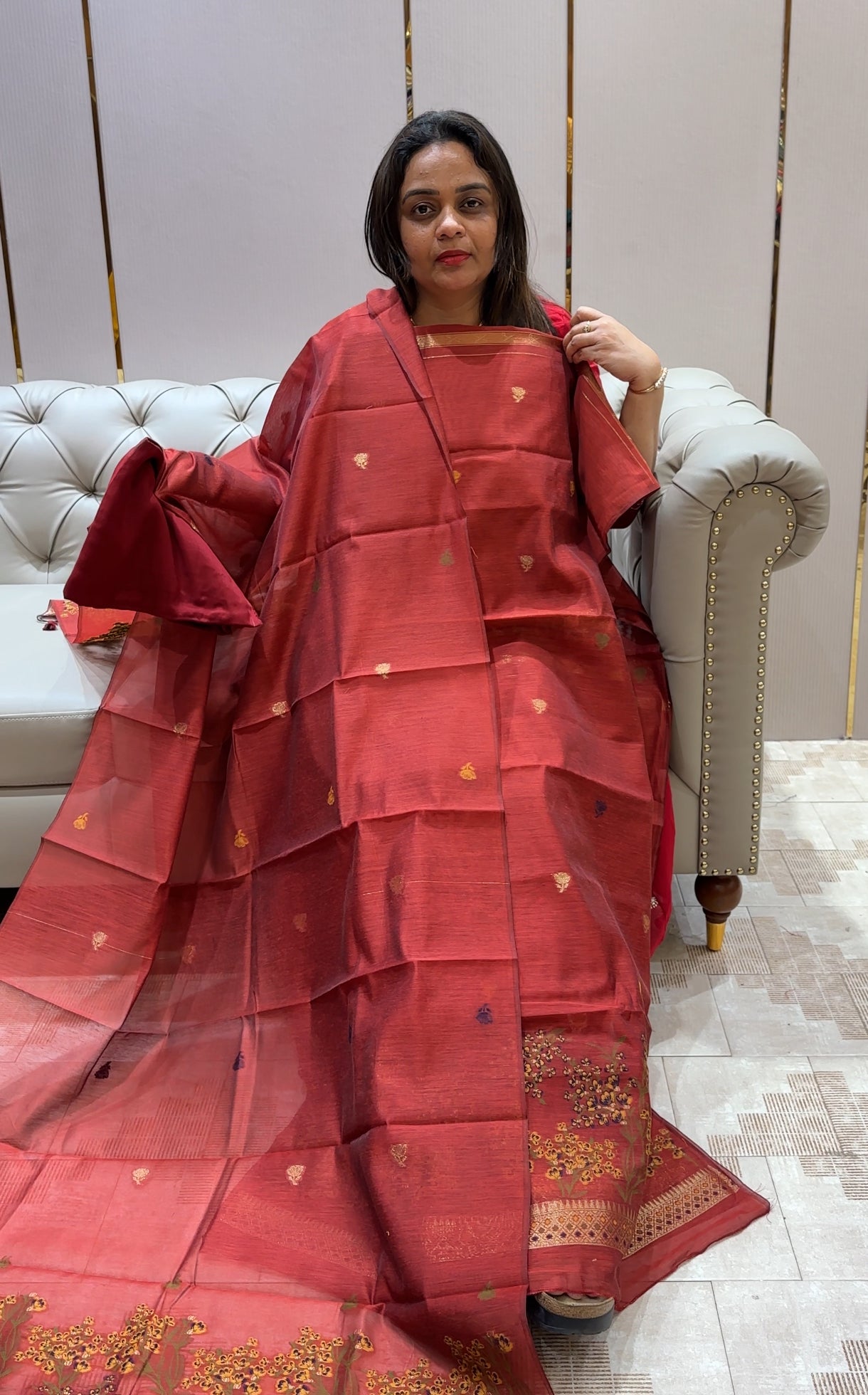 SILK JAMDANI UNSTITCHED SALWAR SUITS - IHA 21418