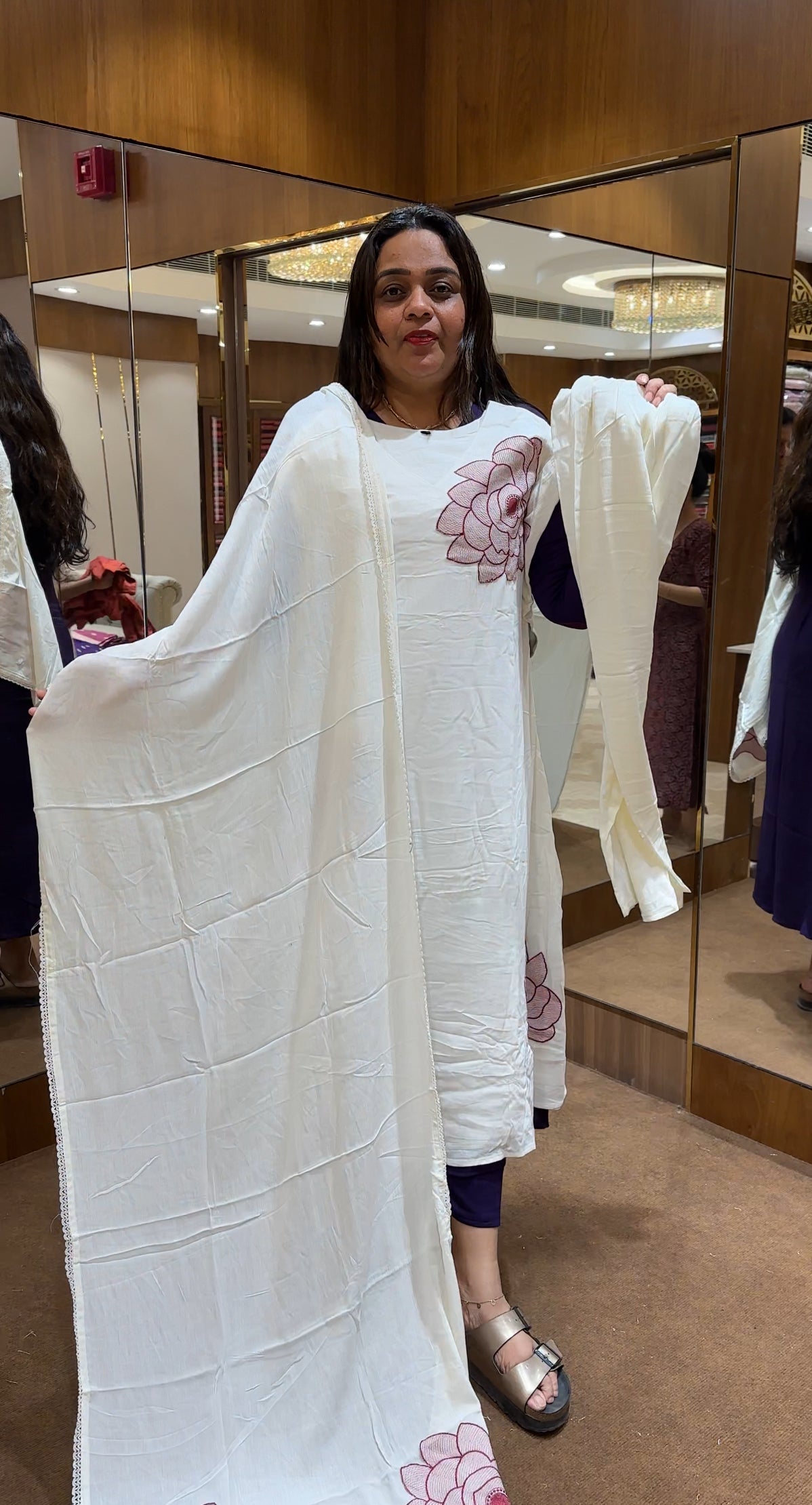 CRUSHED RAYON TOP,BOTTOM AND DUPATTA - IHA 23892