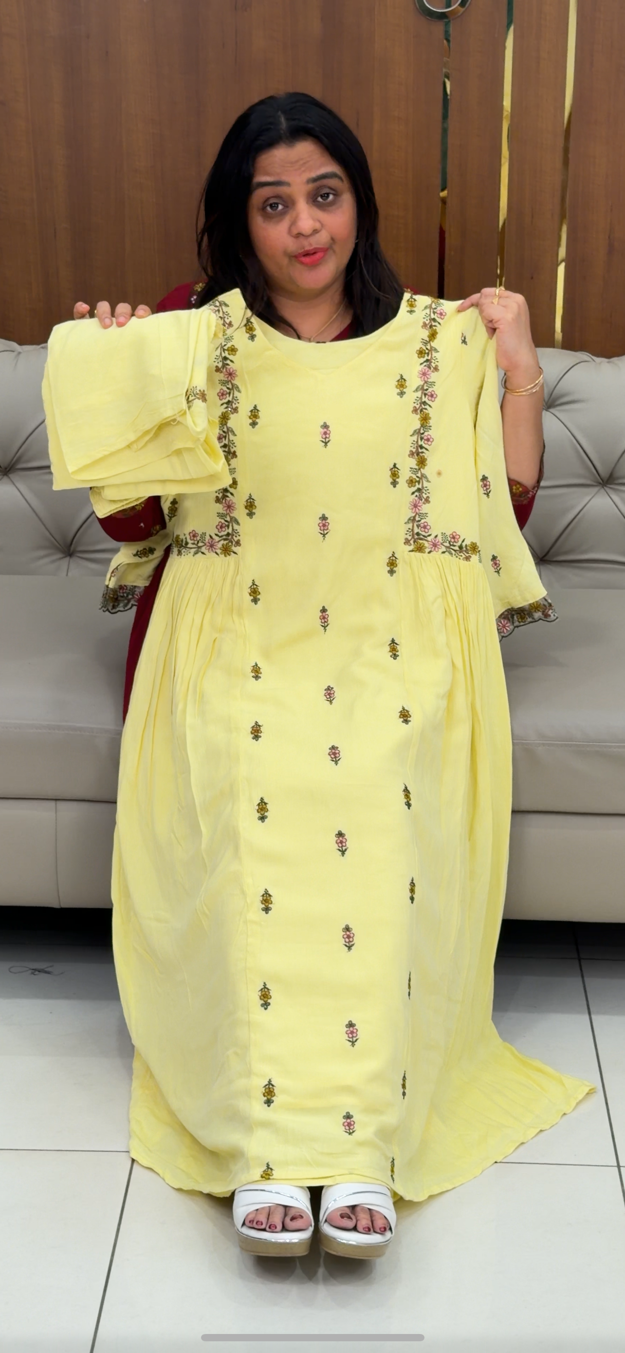 CRUSHED RAYON TOP, BOTTOM AND DUPATTA - IHA 29314