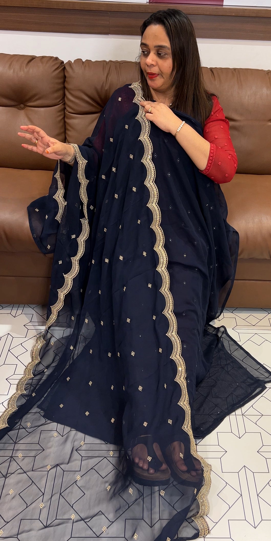 FAUX GEORGETTE UNSTITCHED SALWAR SUITS - IHA 24382